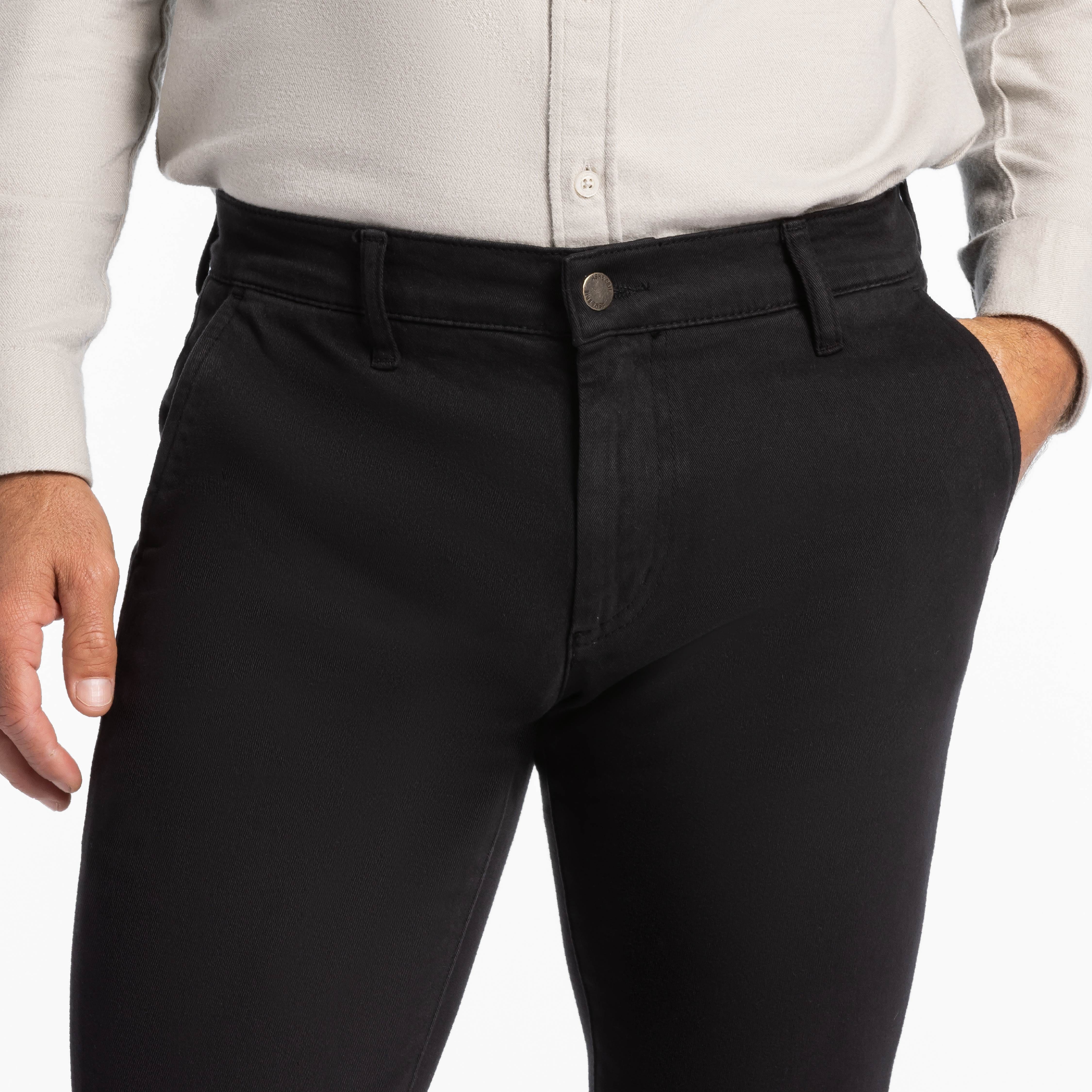 Black Washed Stretch Chino