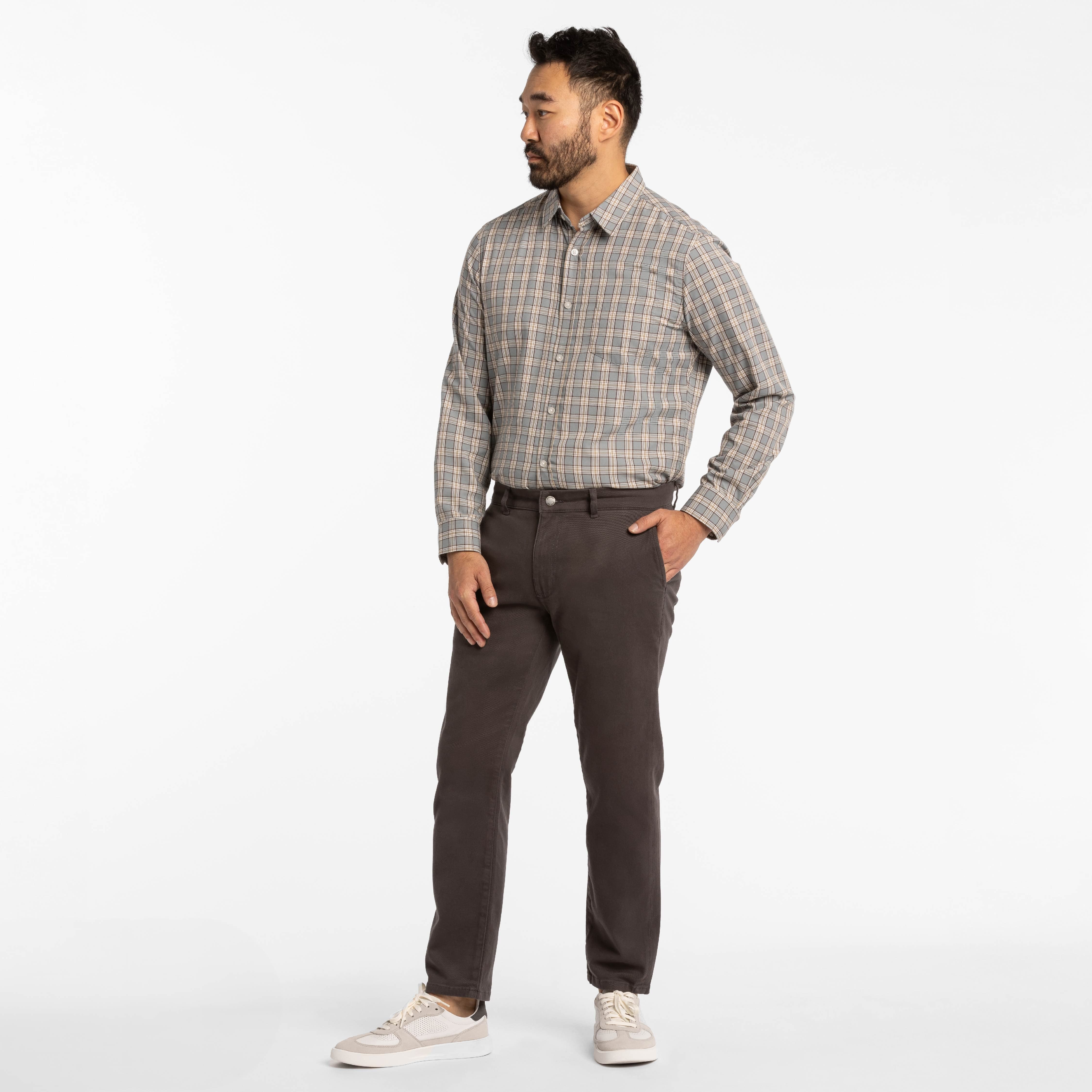 Charcoal Washed Stretch Chino