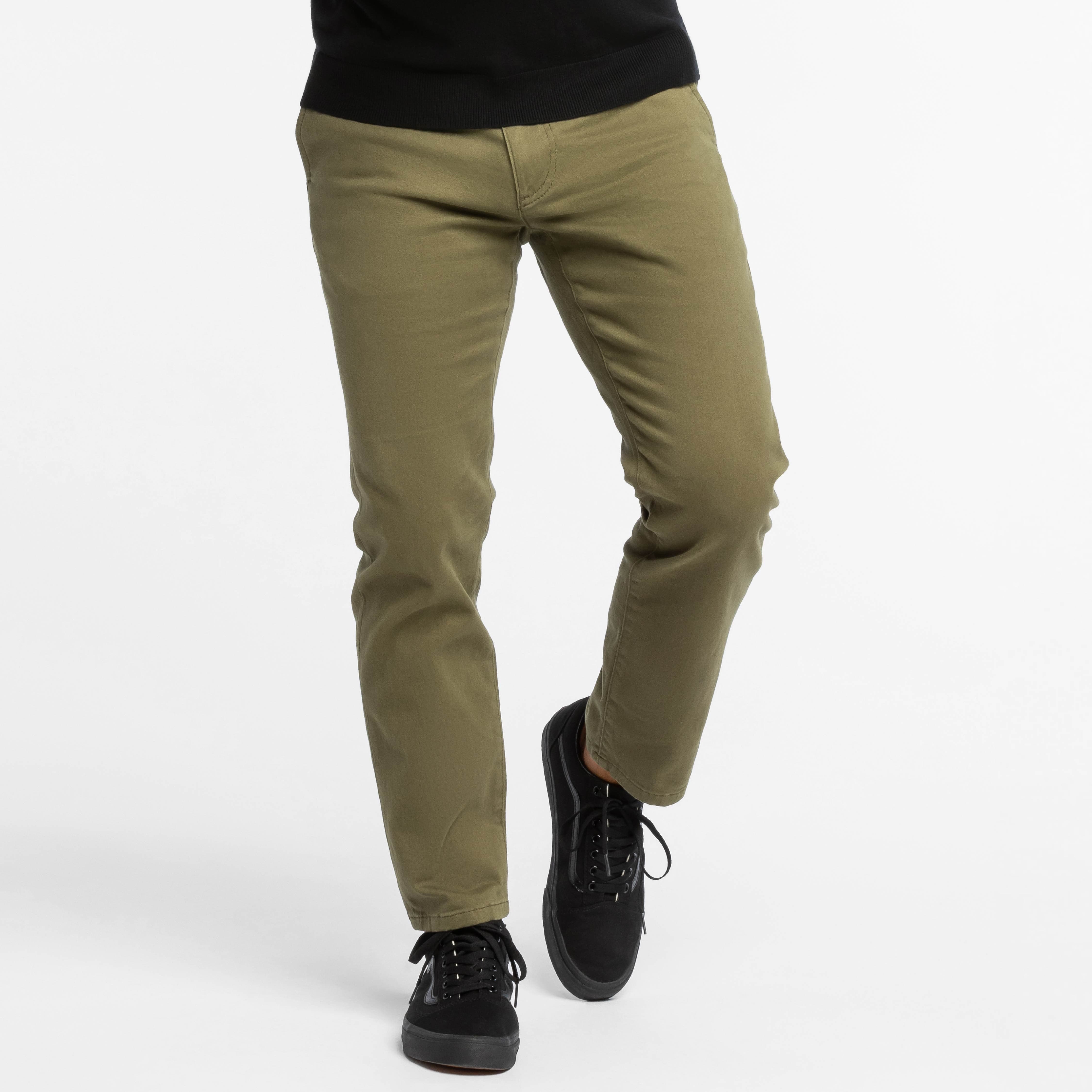 Dark Olive Washed Stretch Chino