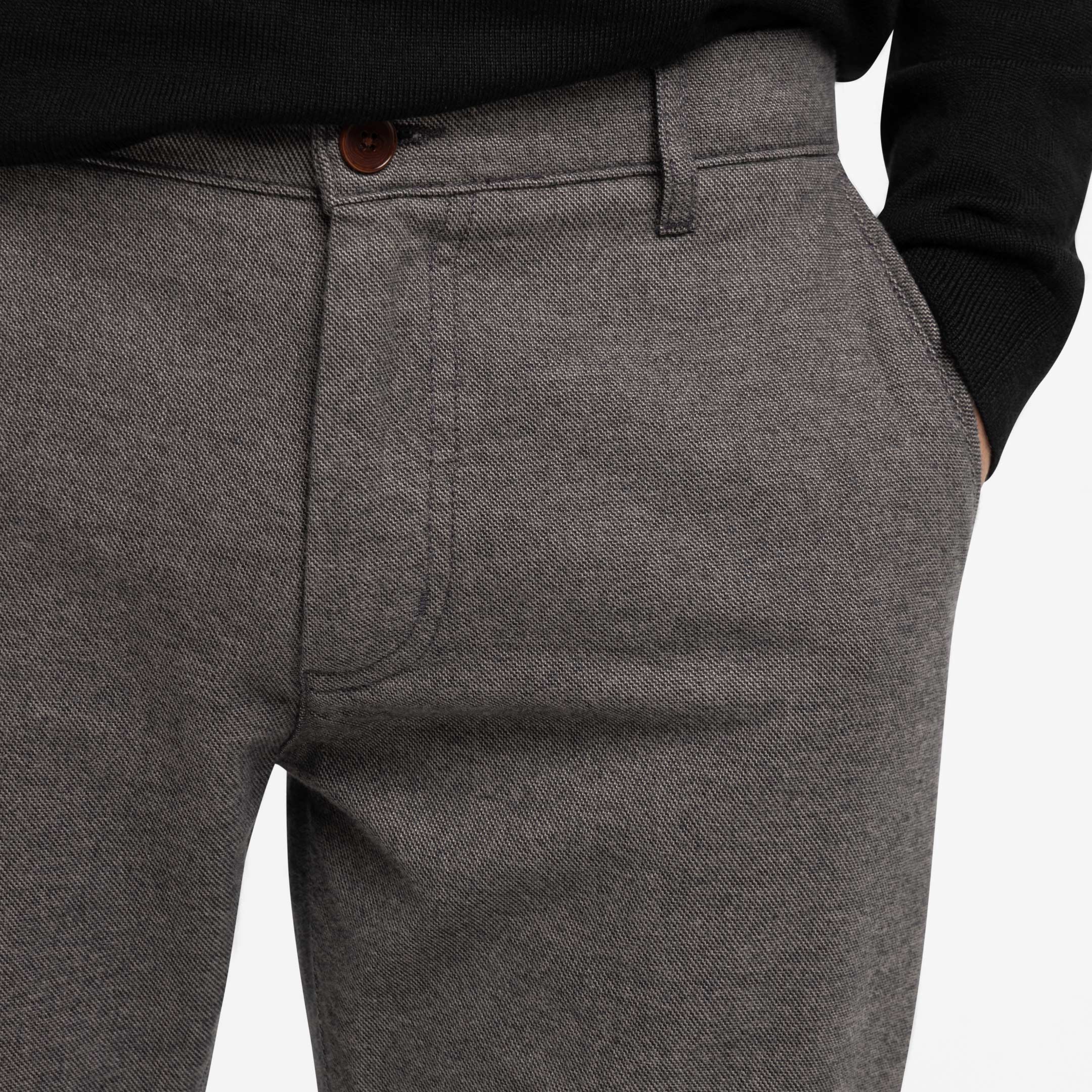 Grey Brushed Twill Chinos