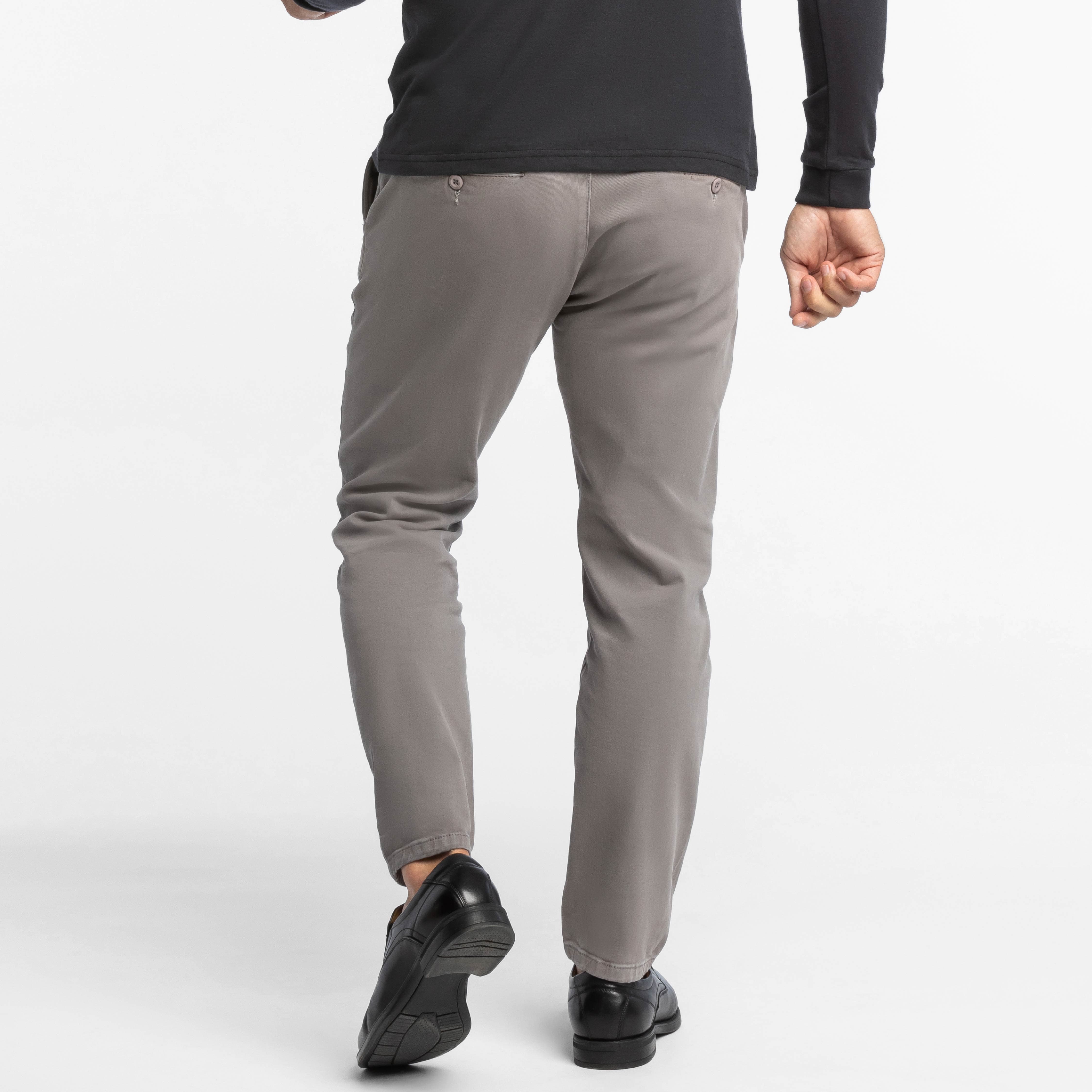 Steel Grey Washed Stretch Chino