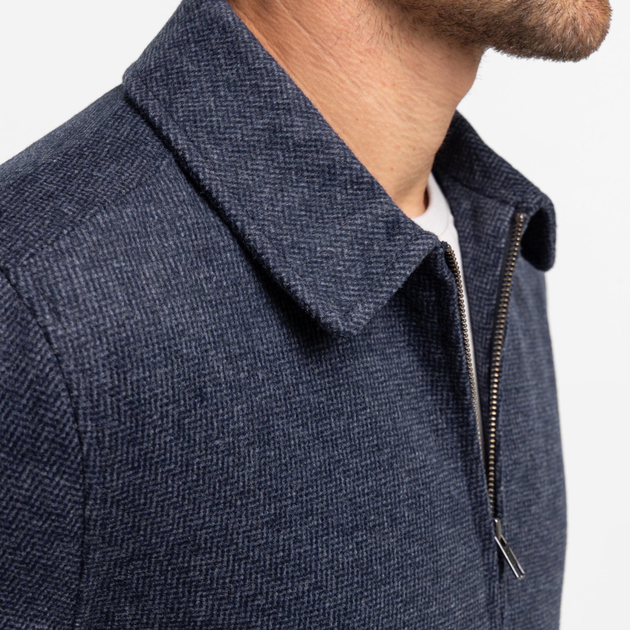 Blue Herringbone City Jacket