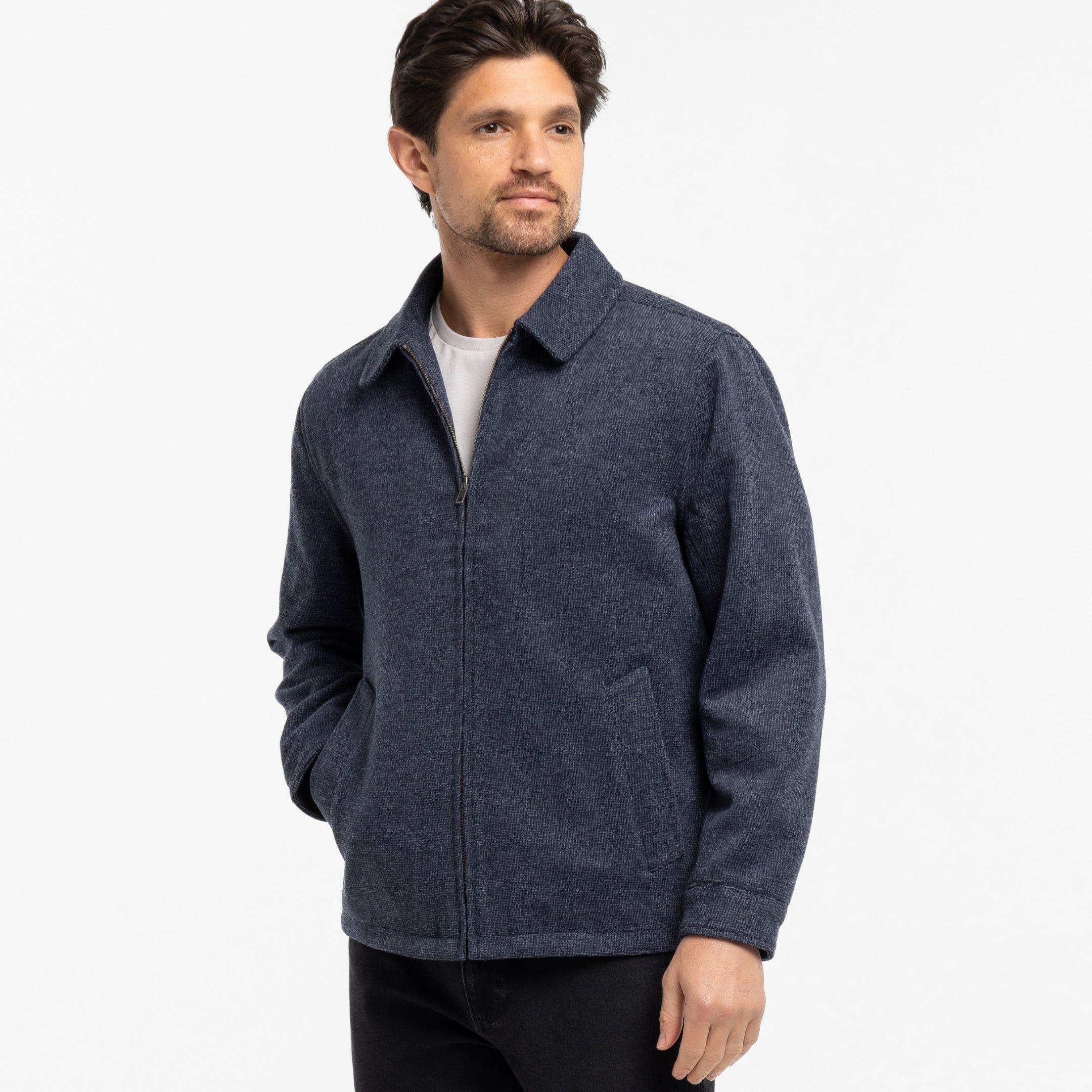 Blue Herringbone City Jacket