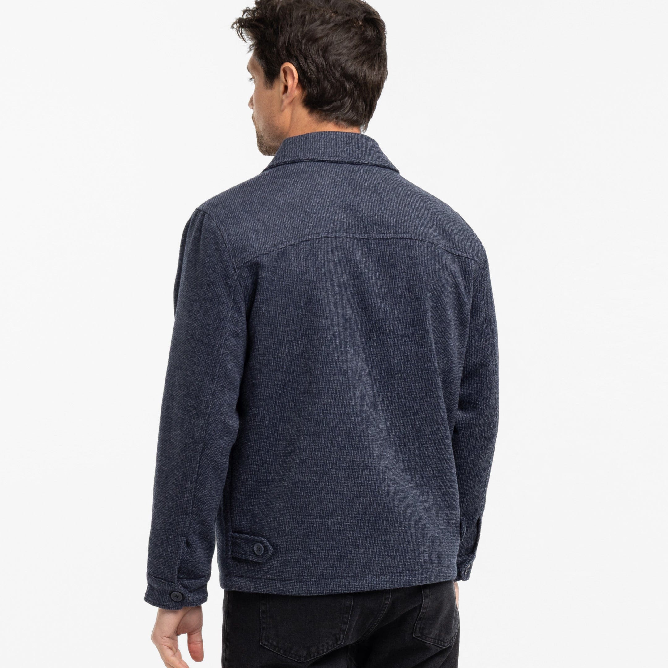 Blue Herringbone City Jacket