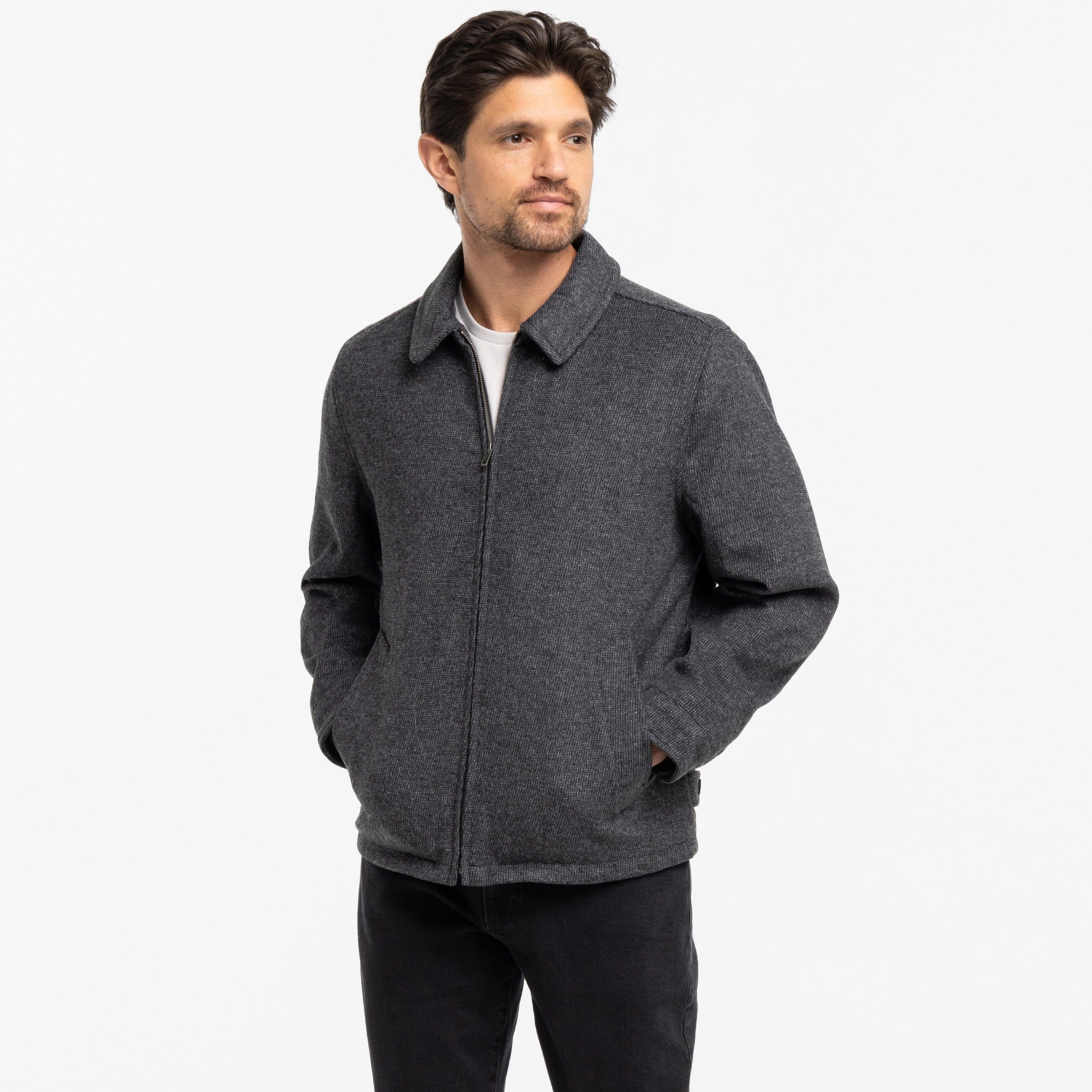 Charcoal Herringbone City Jacket