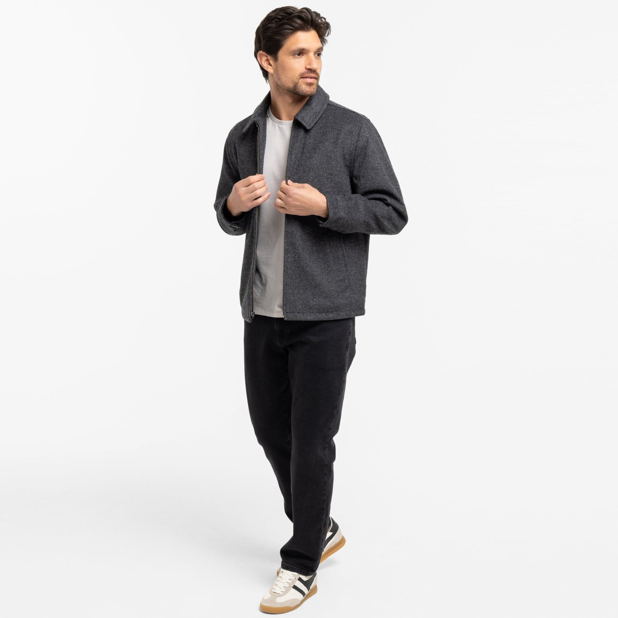 Charcoal Herringbone City Jacket