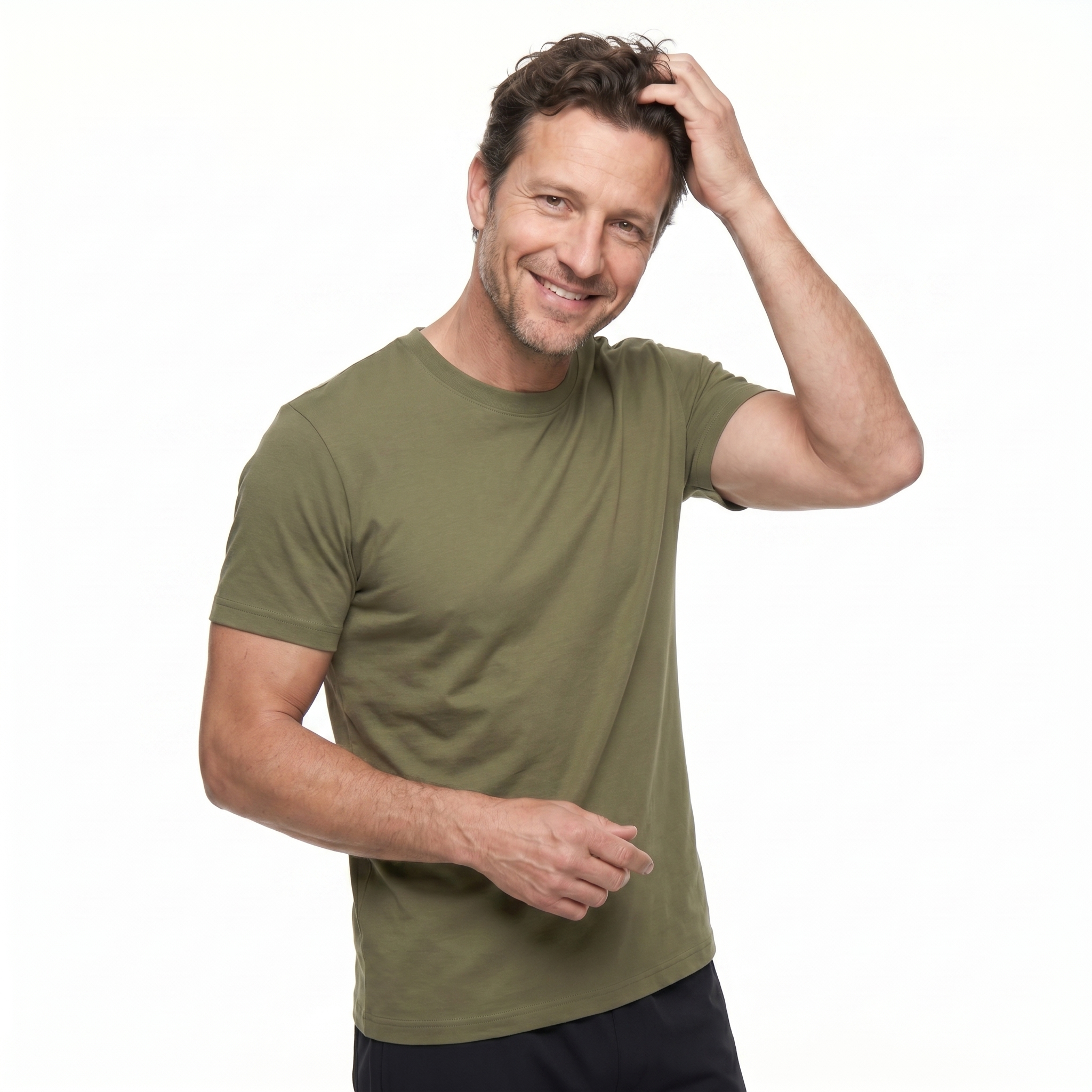 Premium Cotton Tee - Army Green