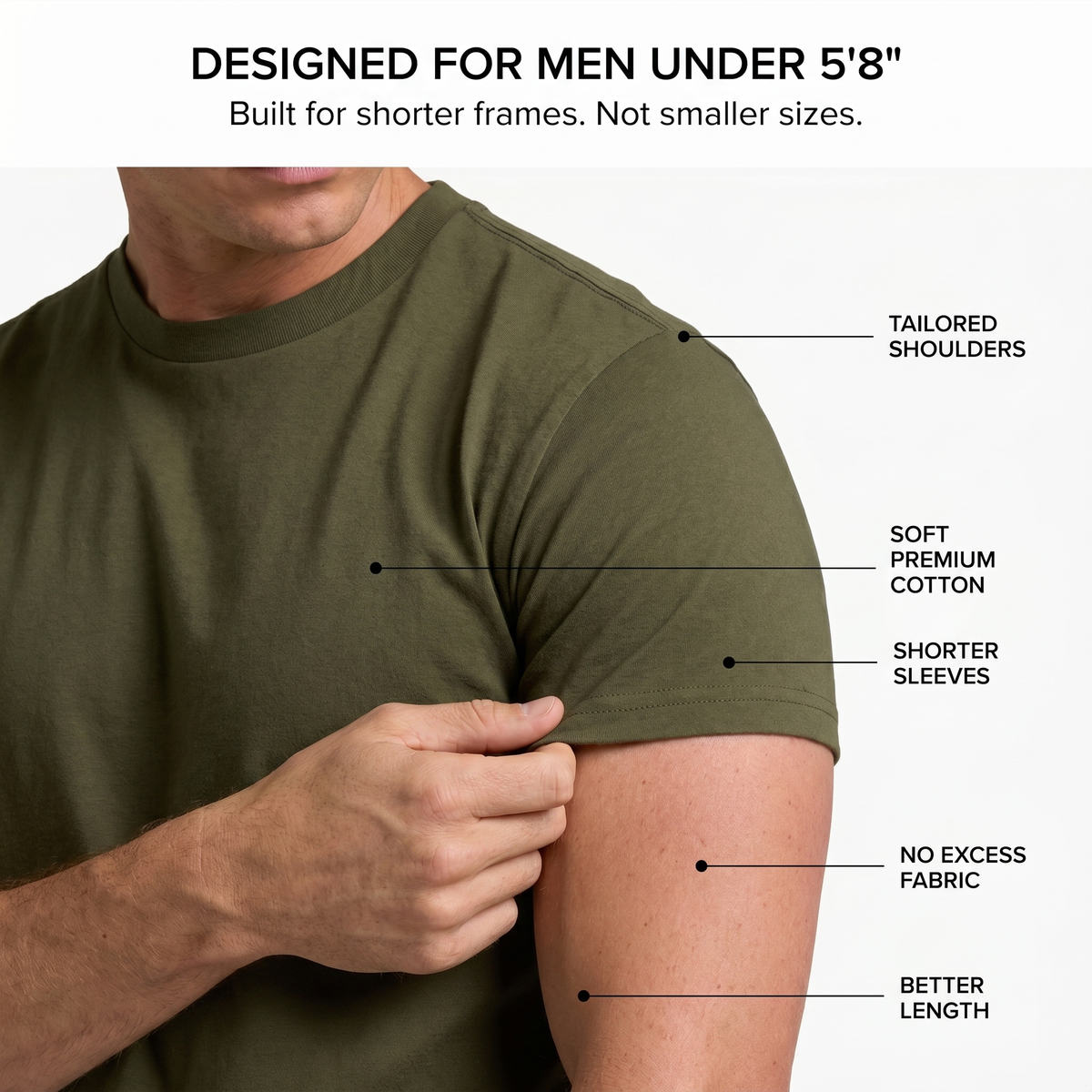 Premium Tailrd Tee - Army Green