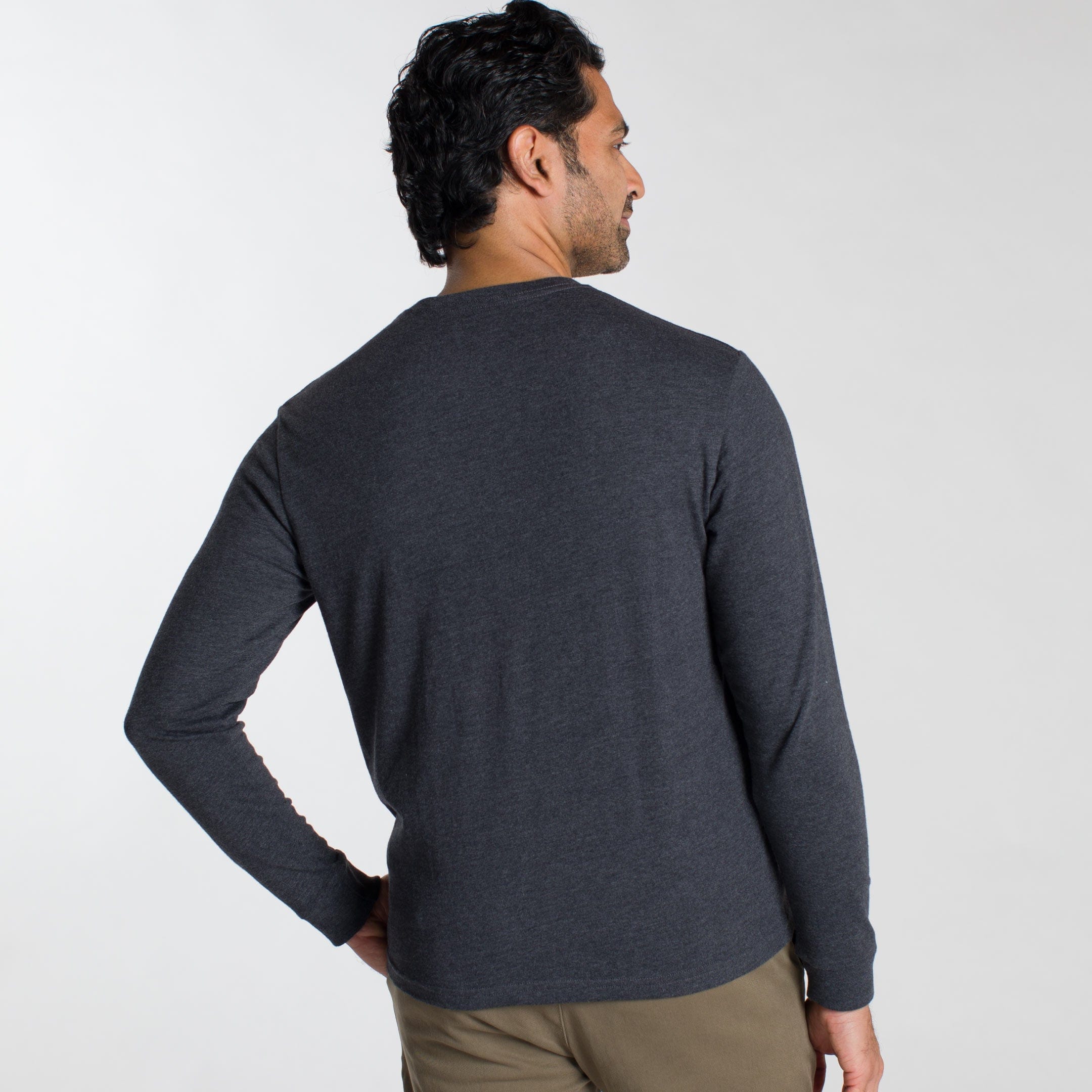 Heather Charcoal Henley