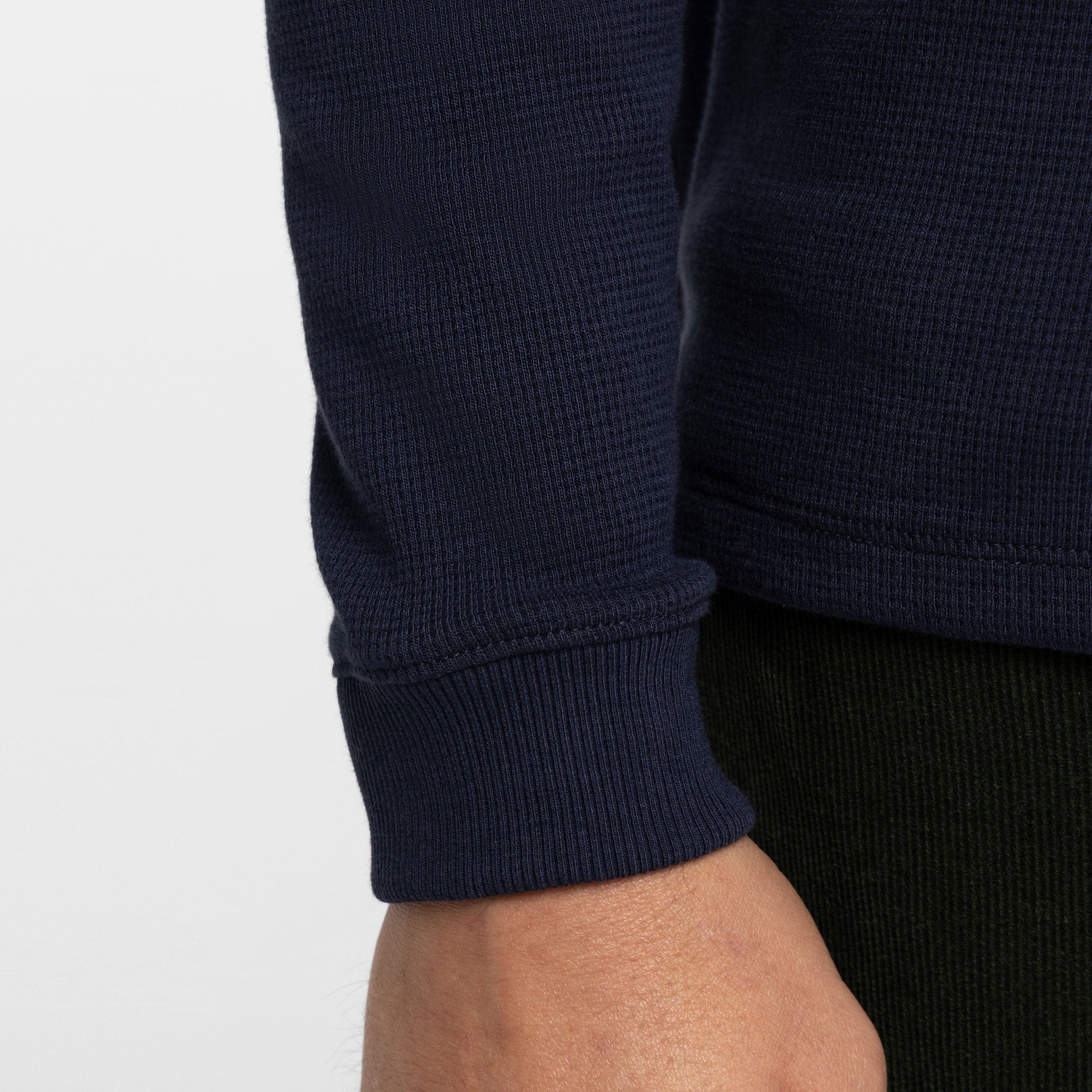 Navy Waffle Henley