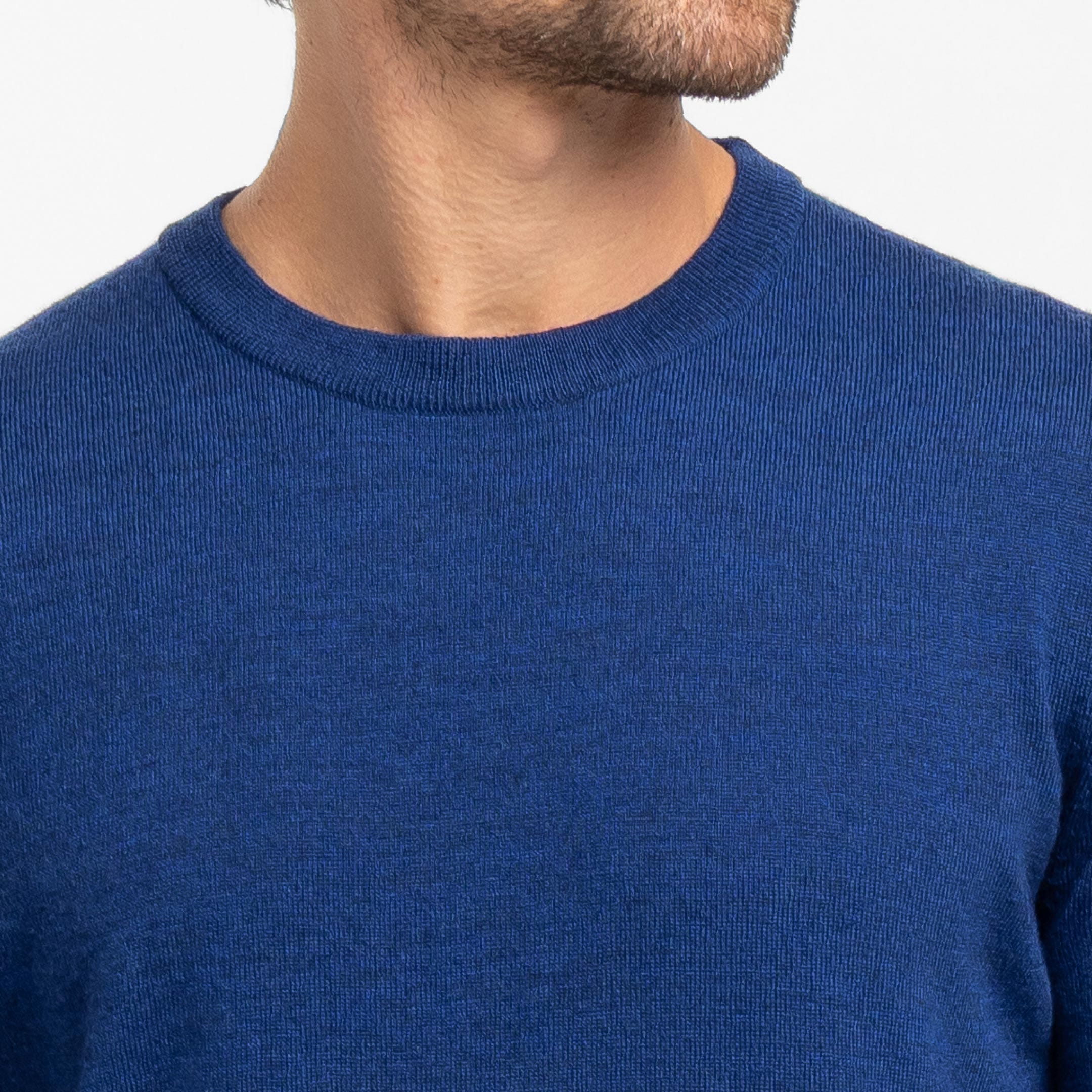 Vintage Blue Merino Crew Neck Sweater