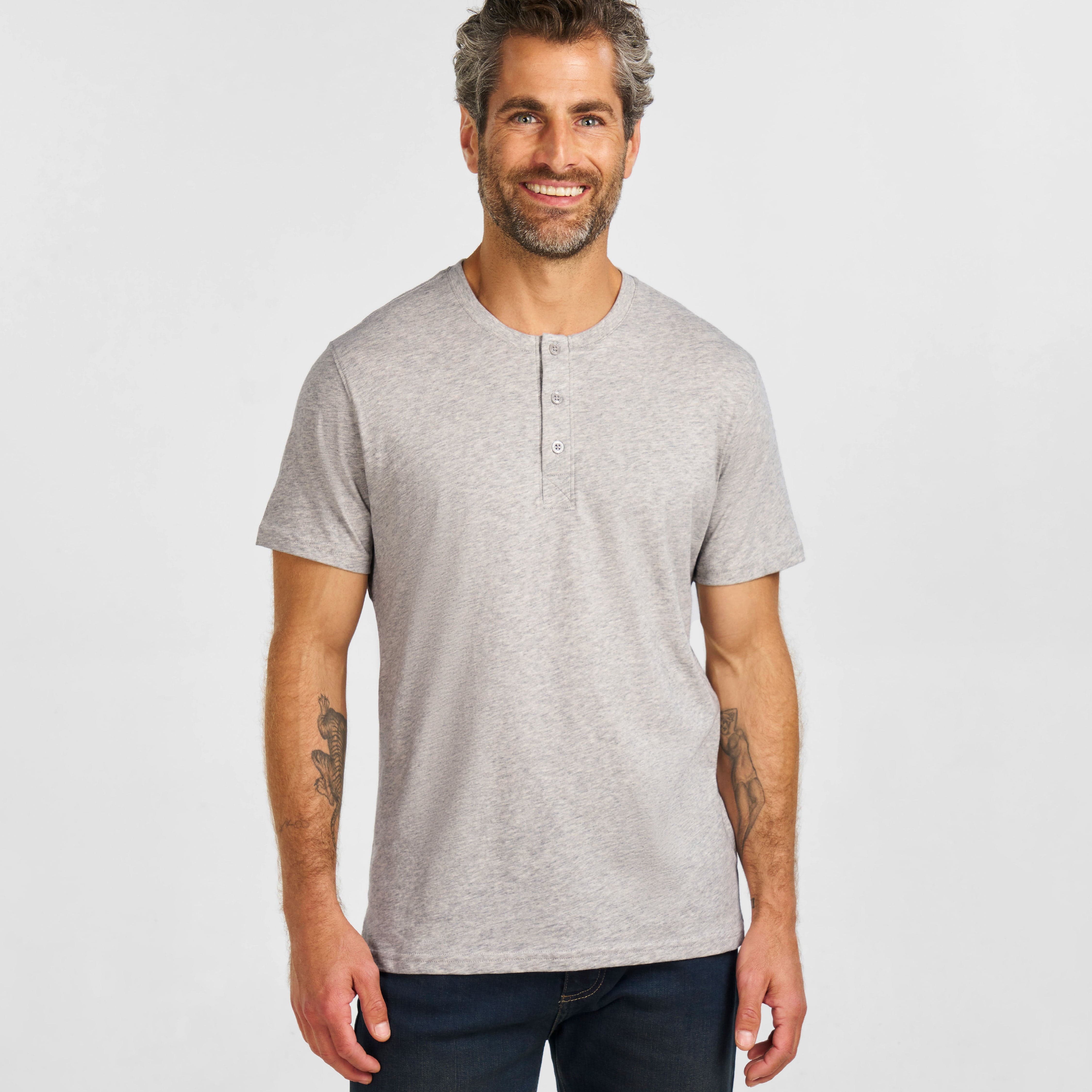 Pearl Melange Short Sleeve Henley