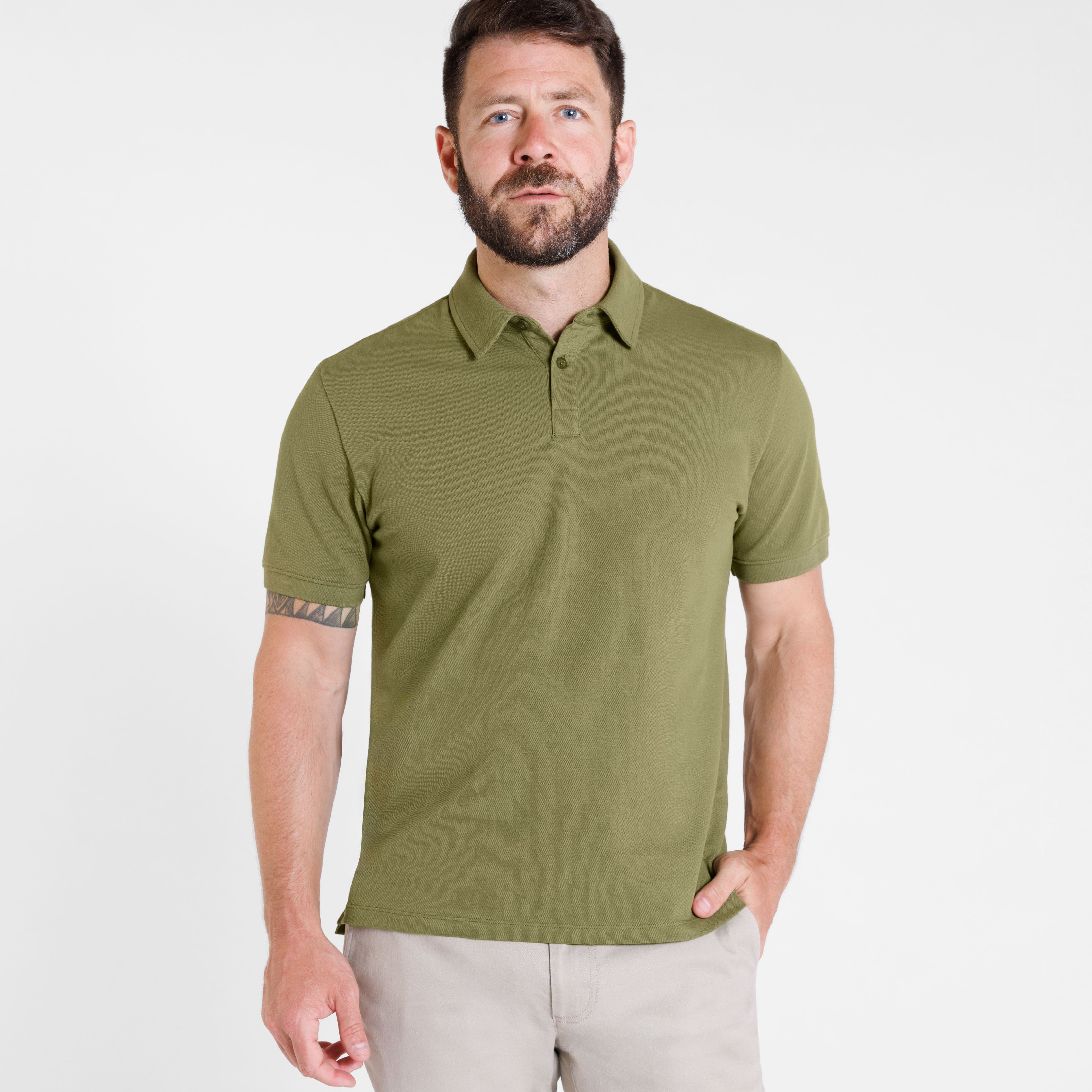 Army Green Pique Daily Polo