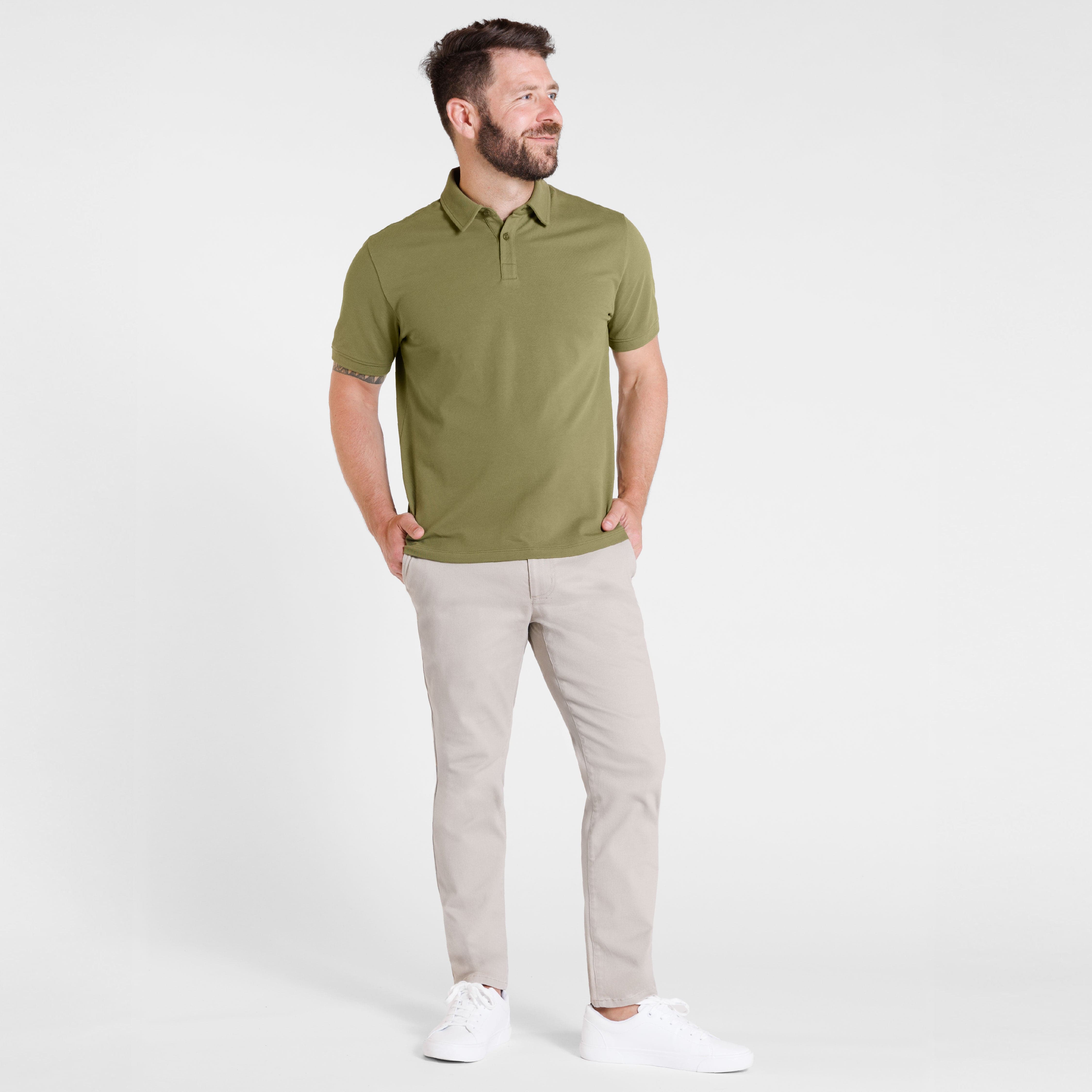 Army Green Pique Daily Polo