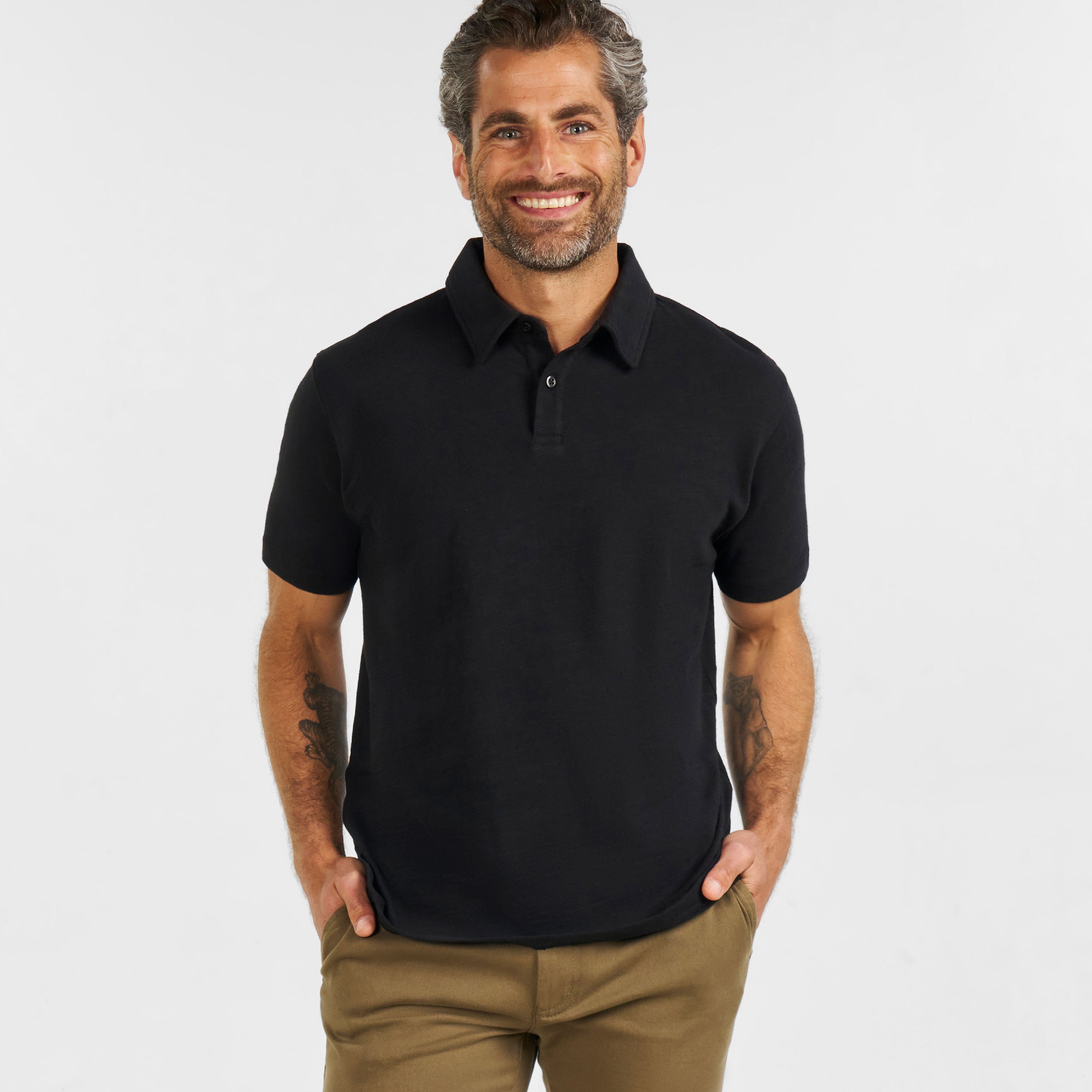 Black Textured Polo