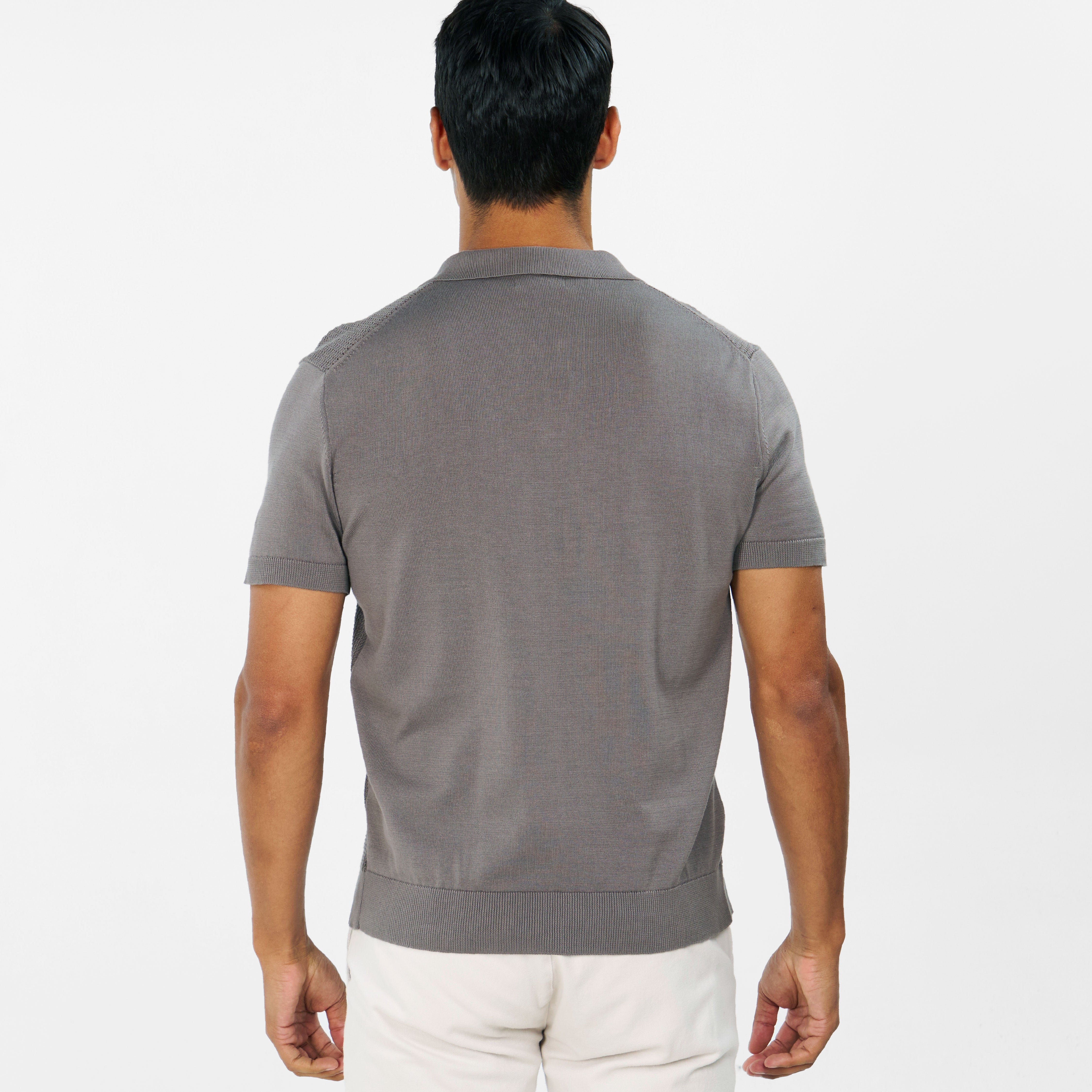 Grey Knit Polo