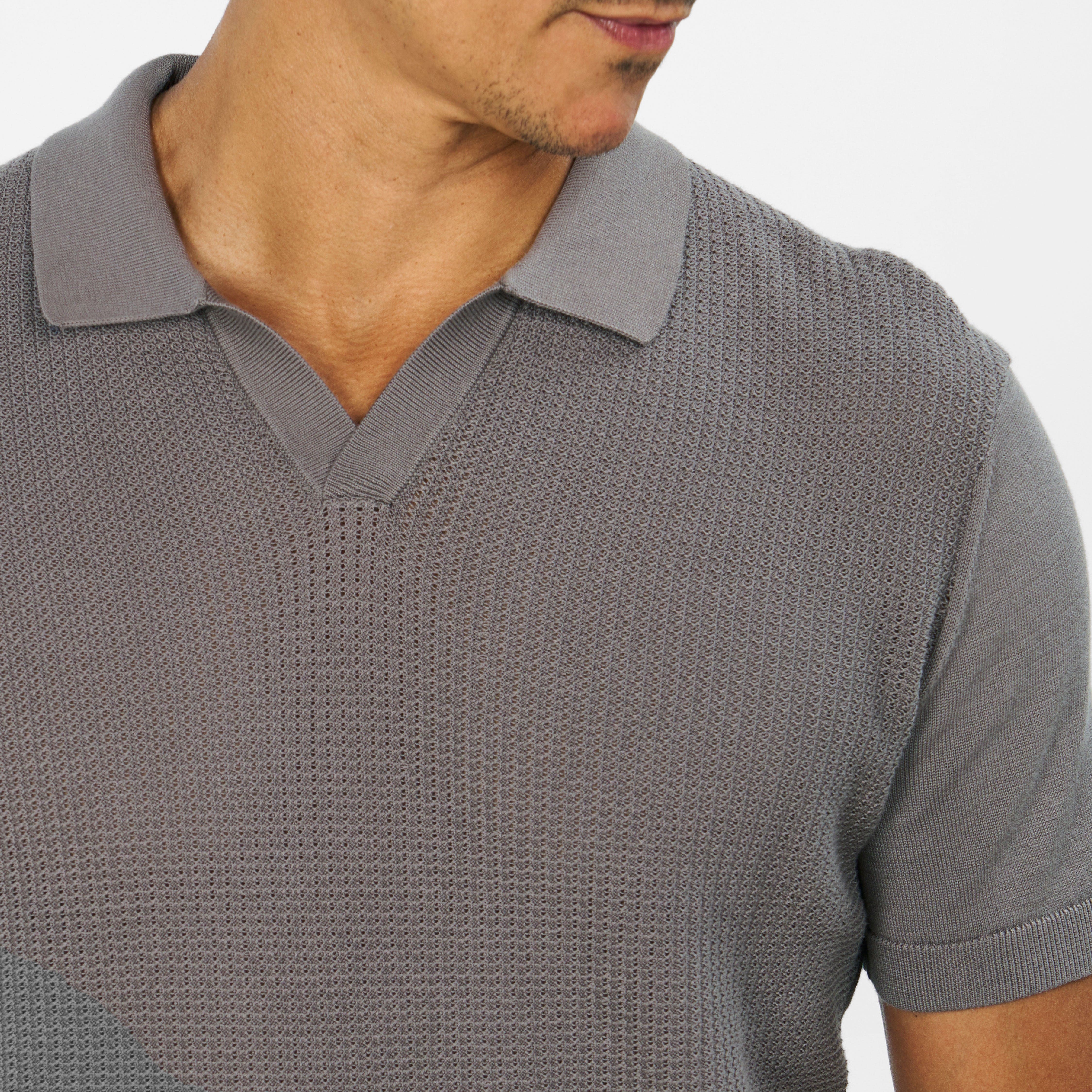 Grey Knit Polo
