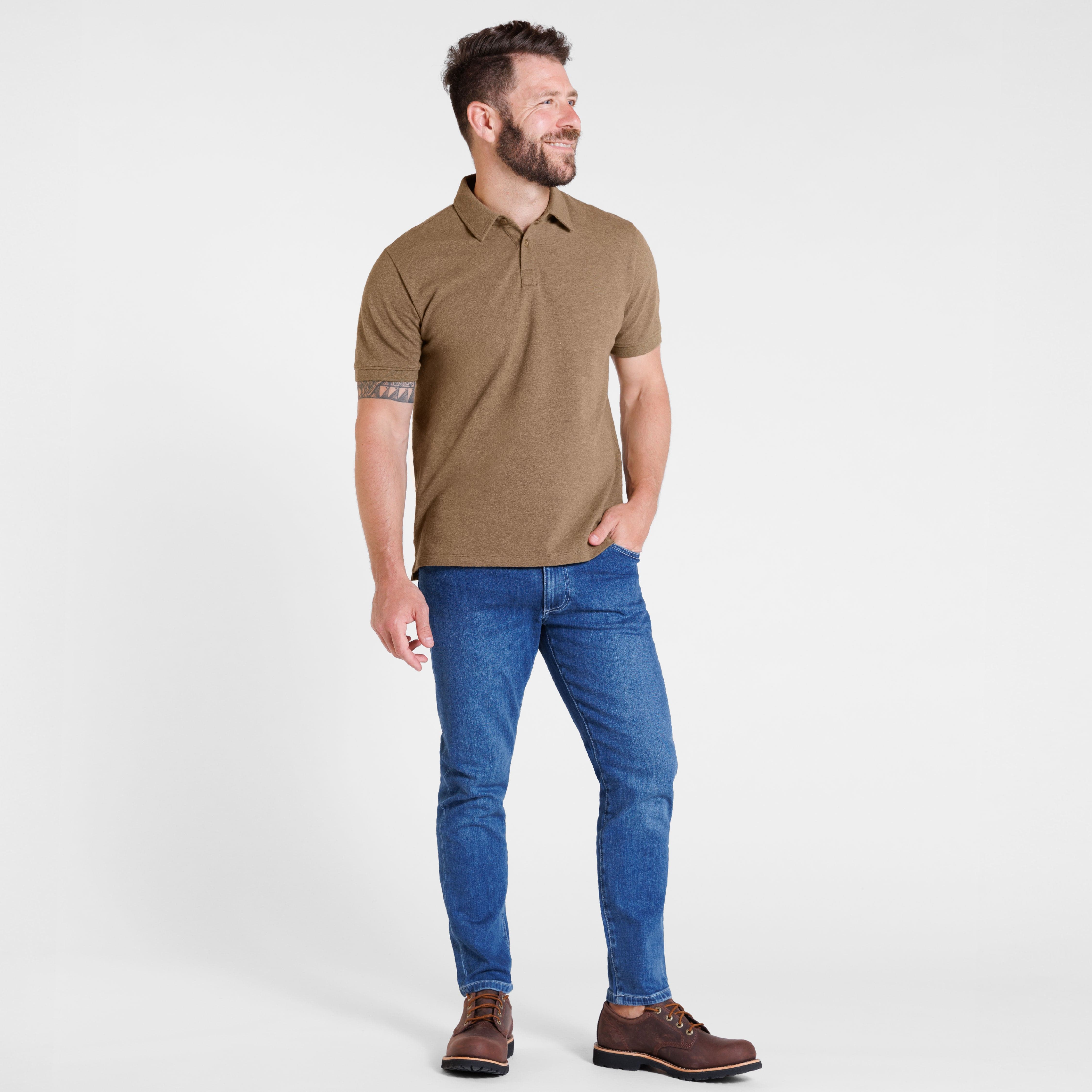 Heather Olive Pique Daily Polo