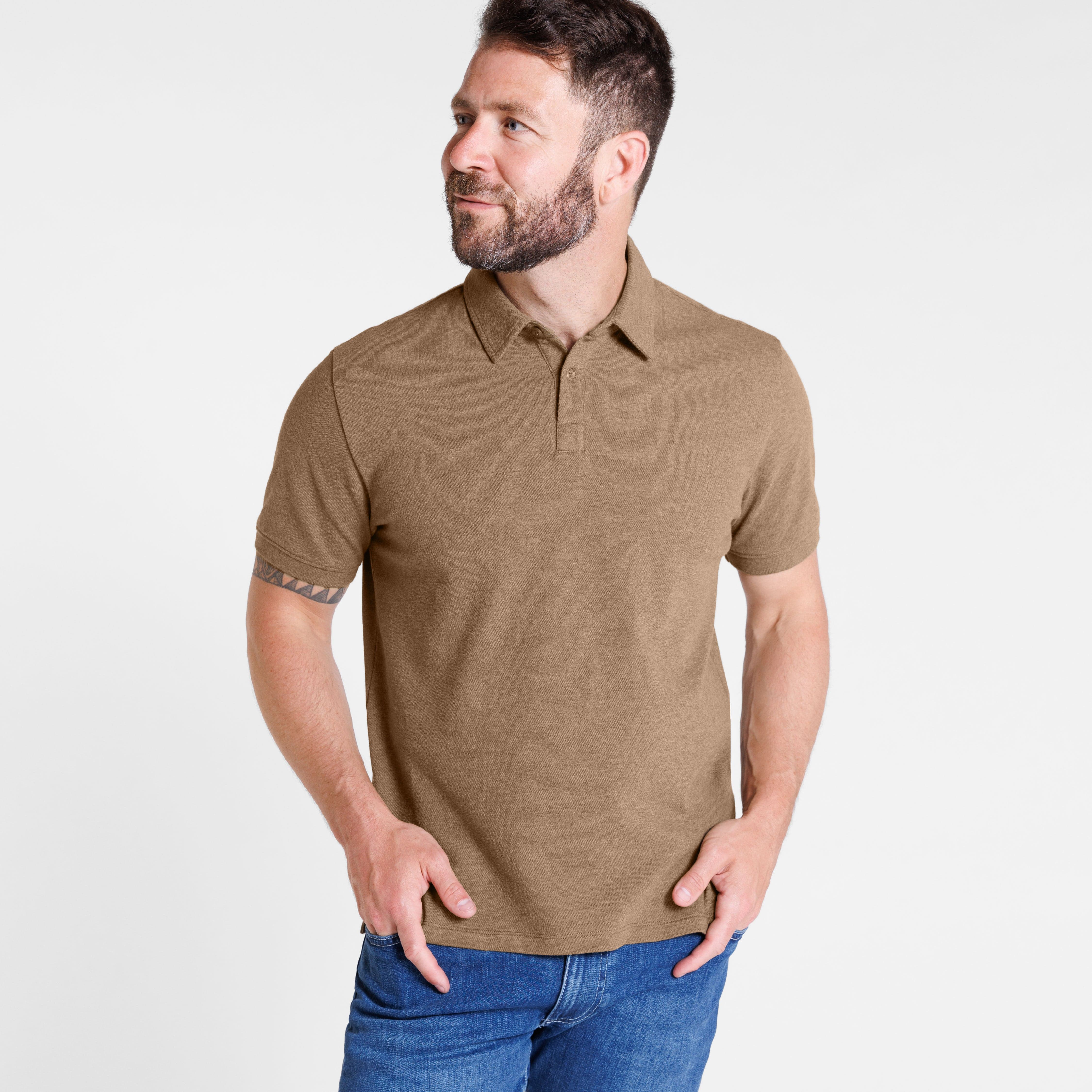 Heather Olive Pique Daily Polo