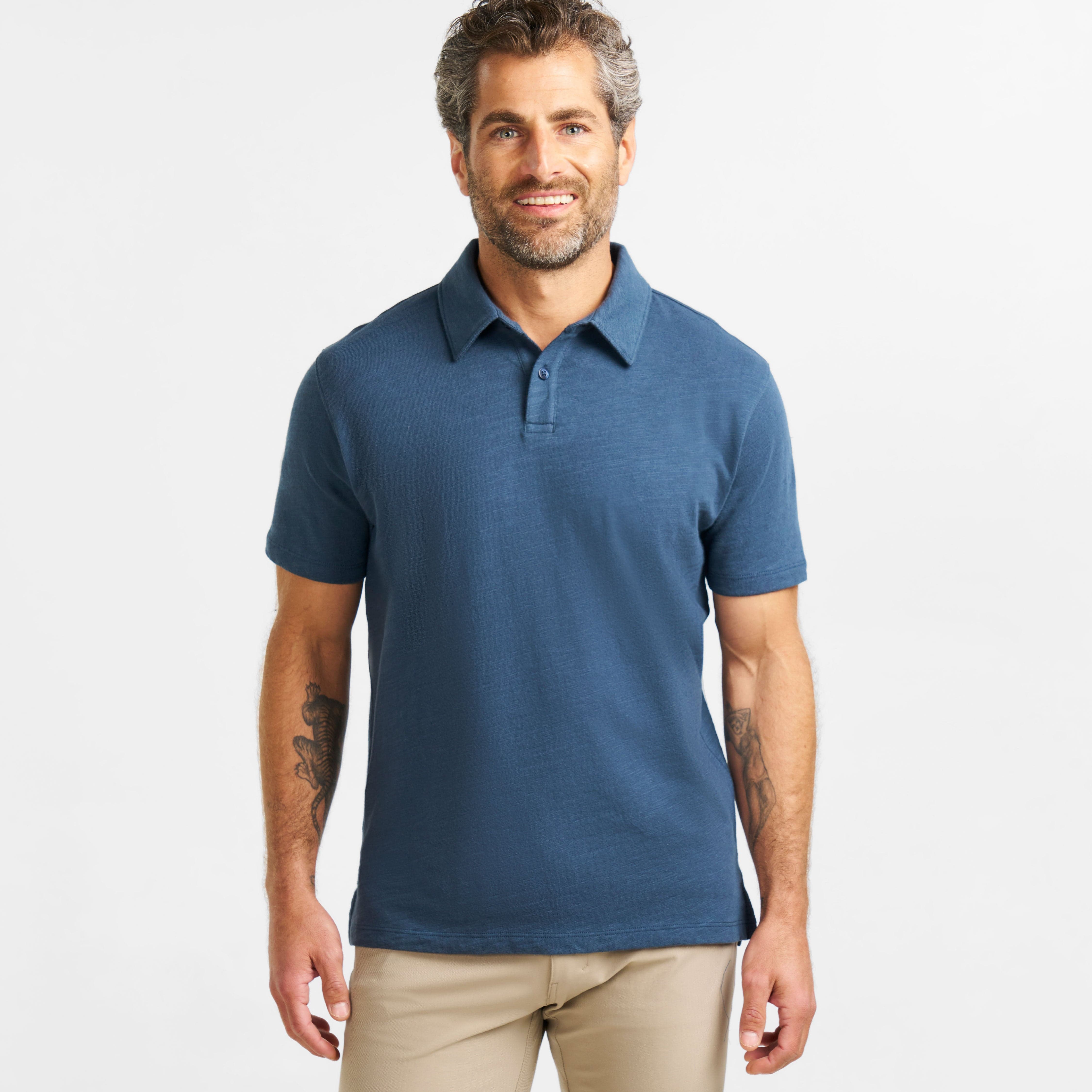 Navy Textured Polo