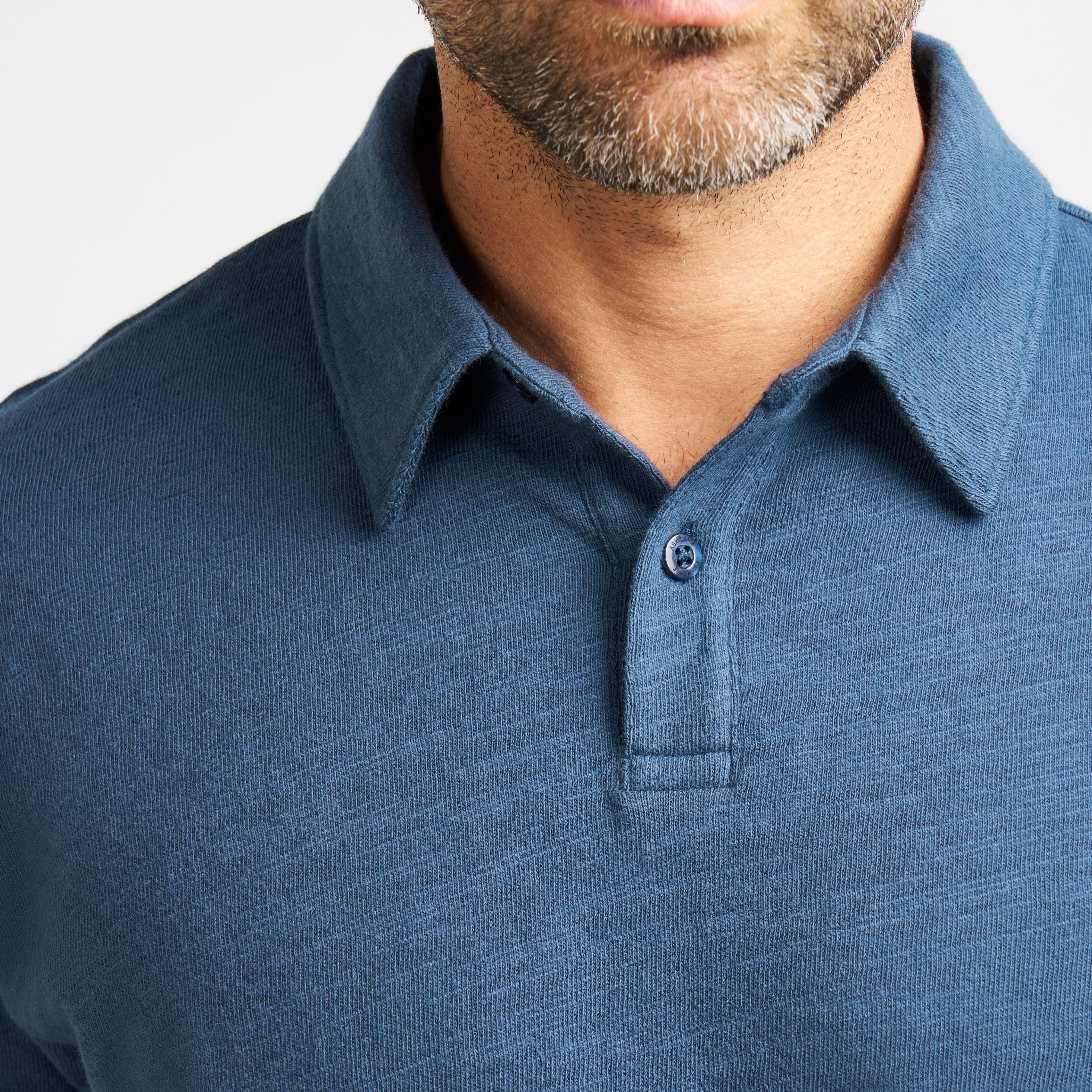 Navy Textured Polo