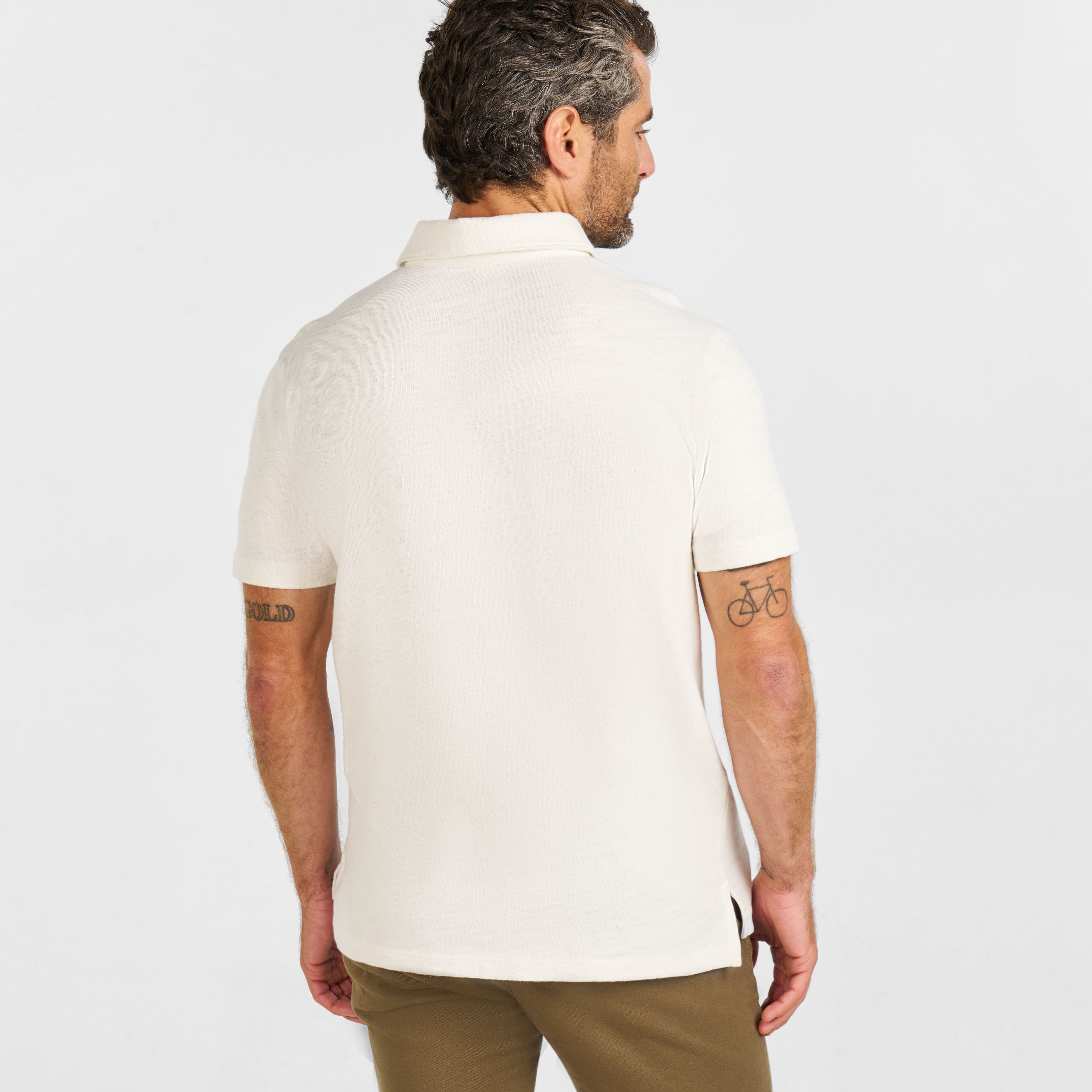 White Textured Polo