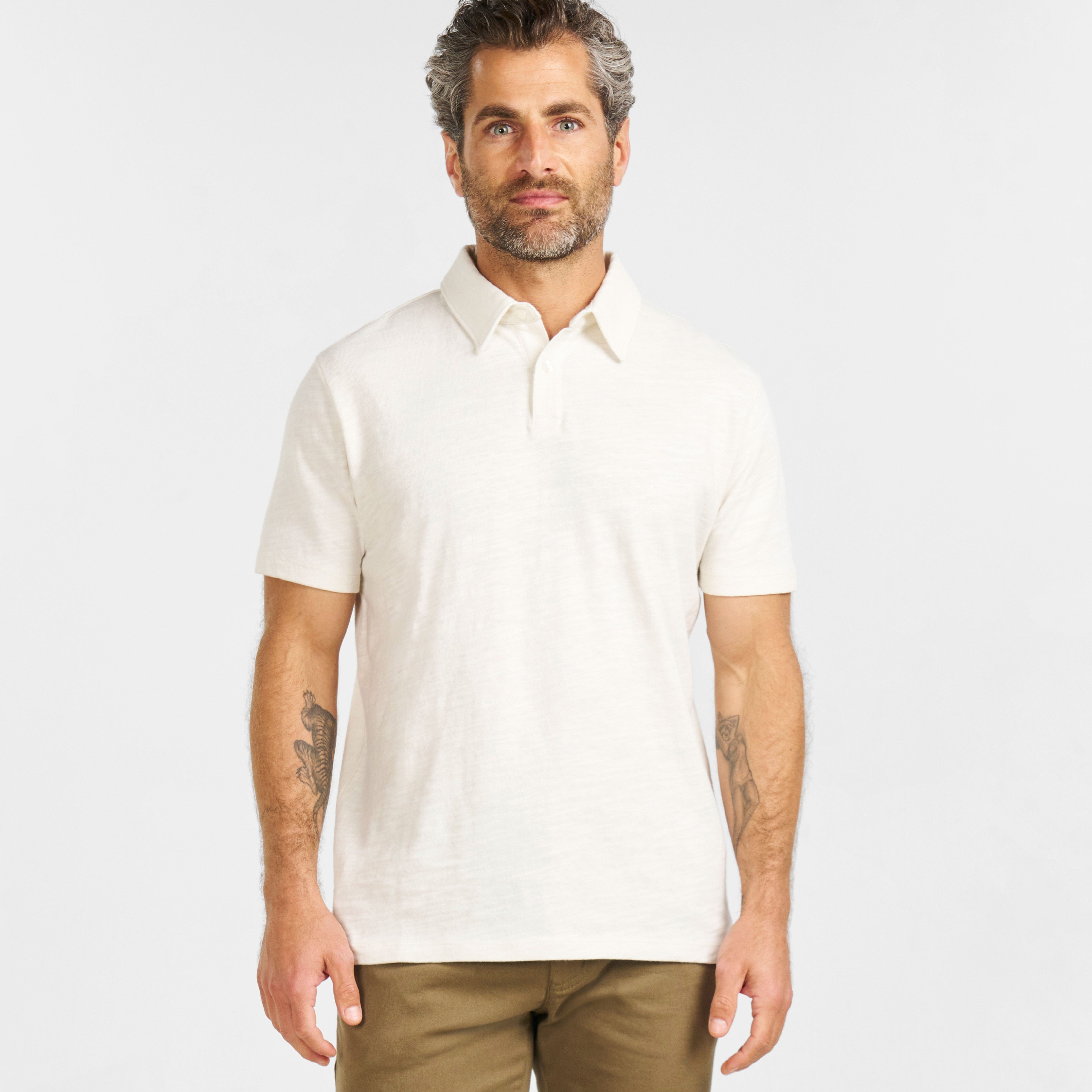 White Textured Polo