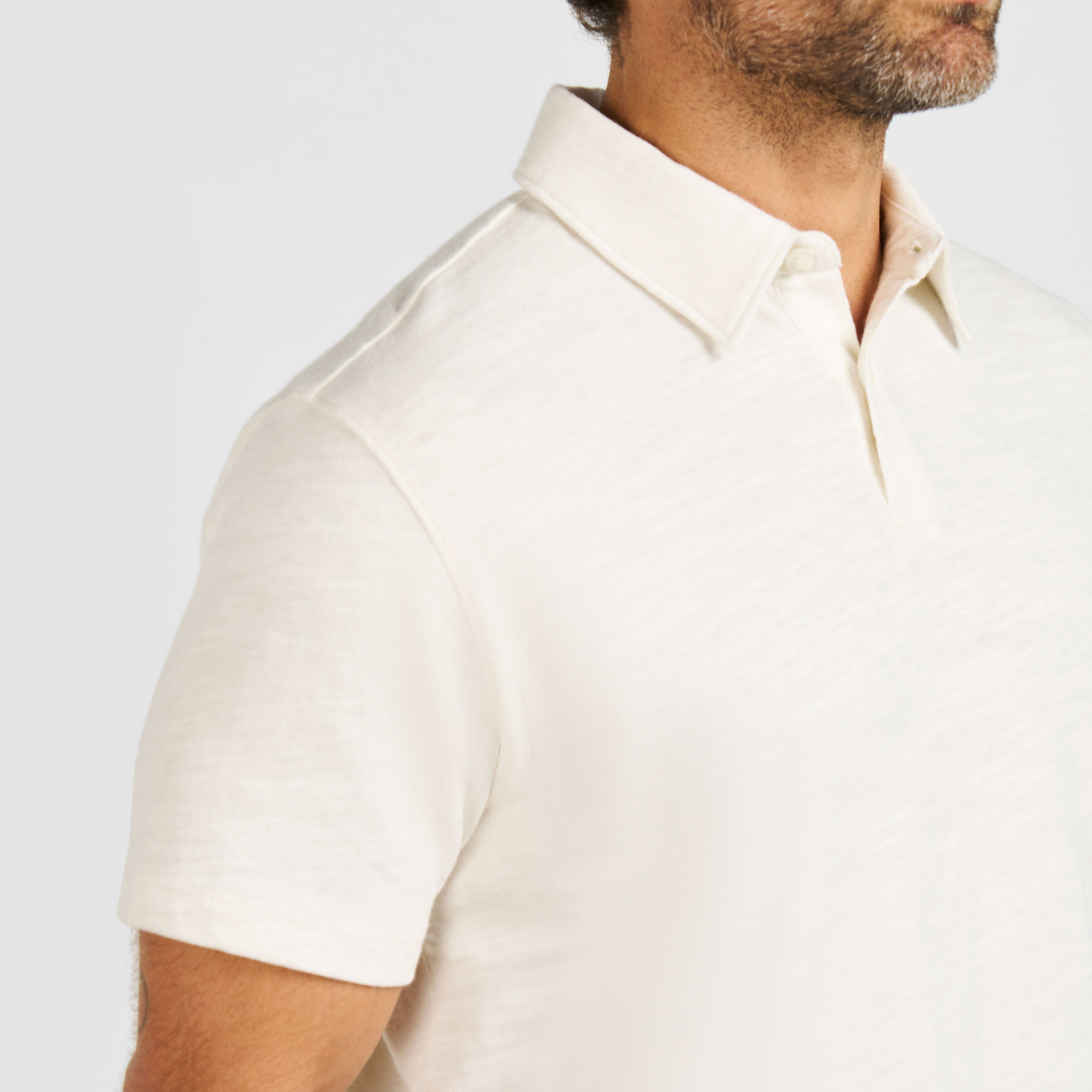 White Textured Polo