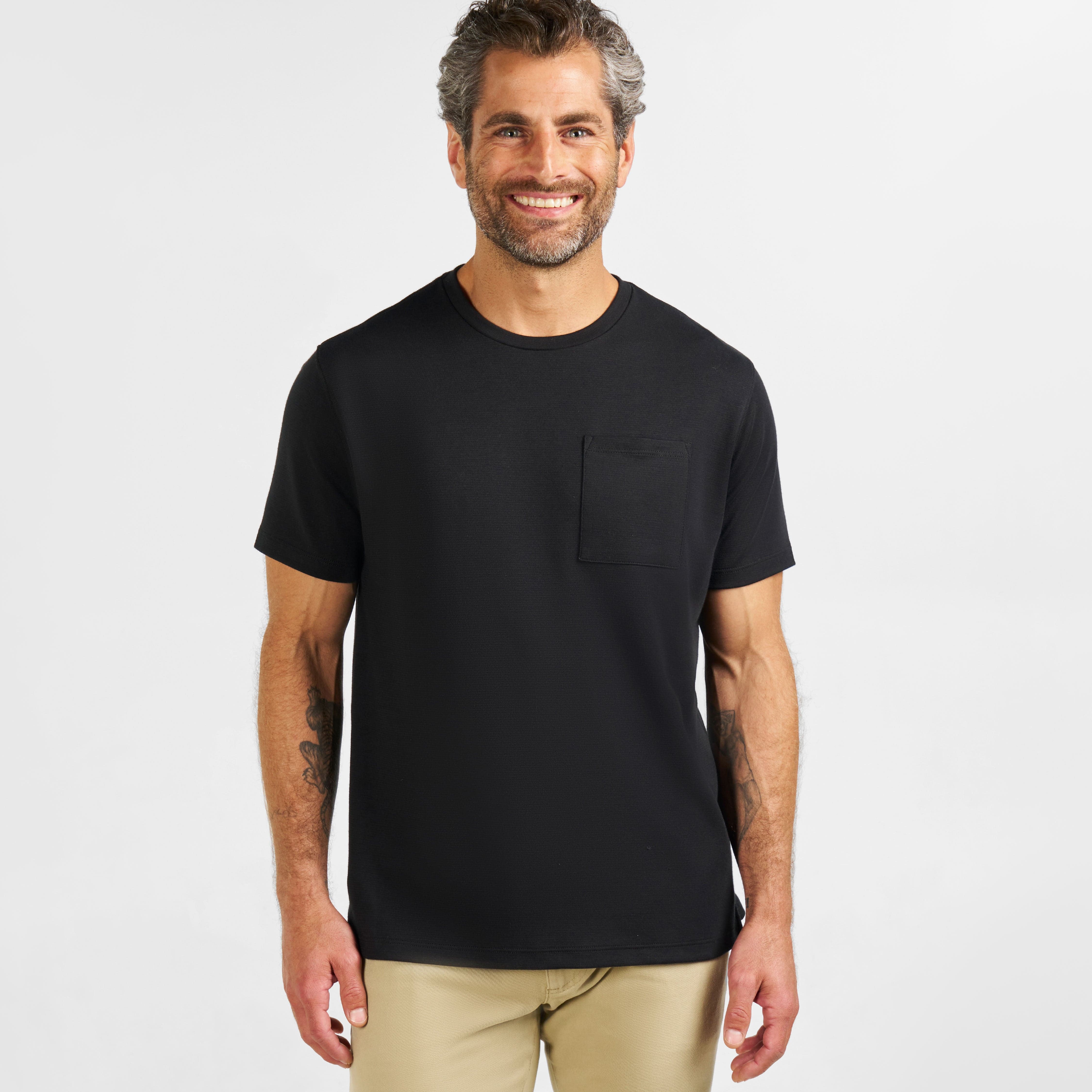 Black Micro Pique Crew Neck Tee