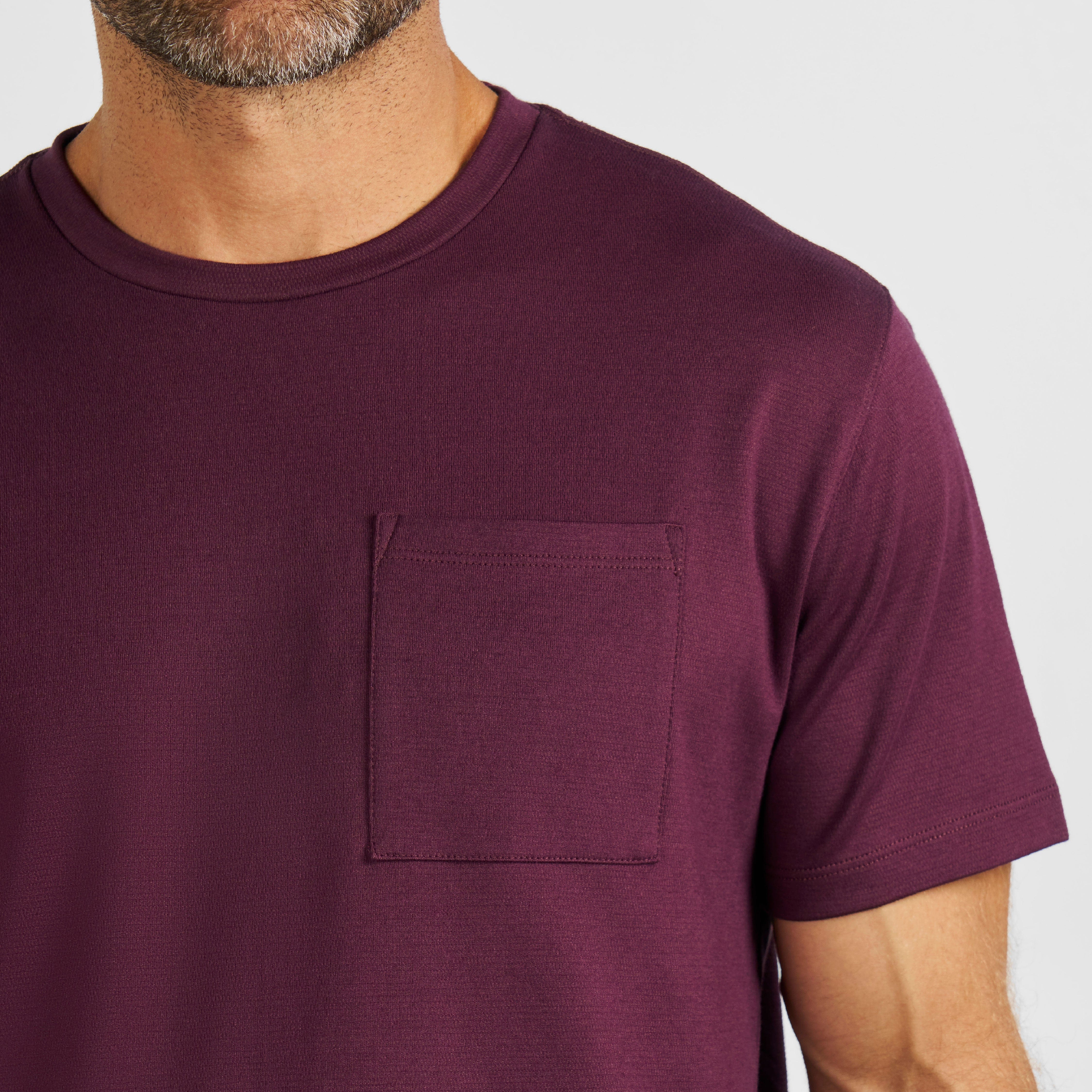 Burgundy Micro Pique Crew Neck Tee