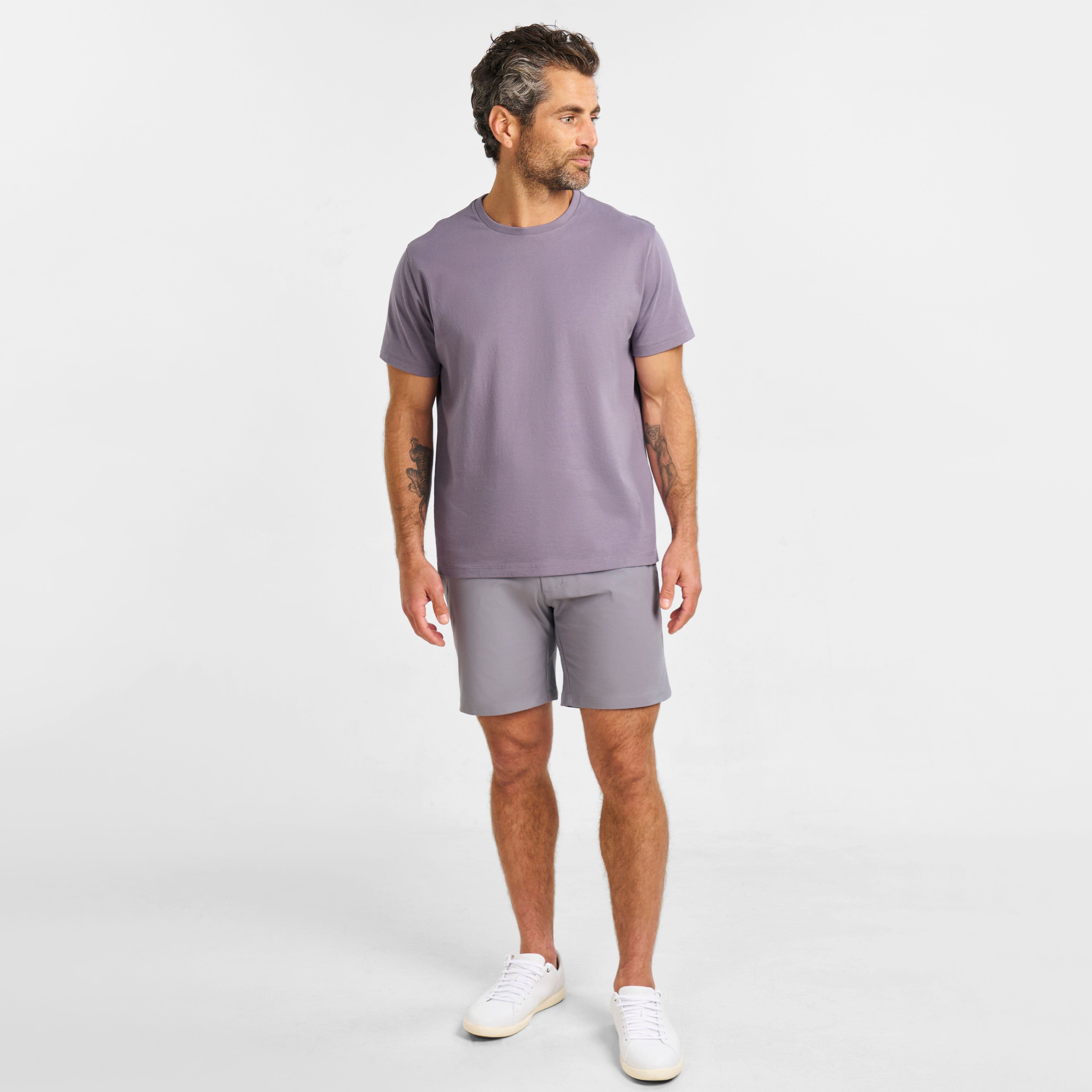 Lavender Pima Cotton Crew Neck Tee