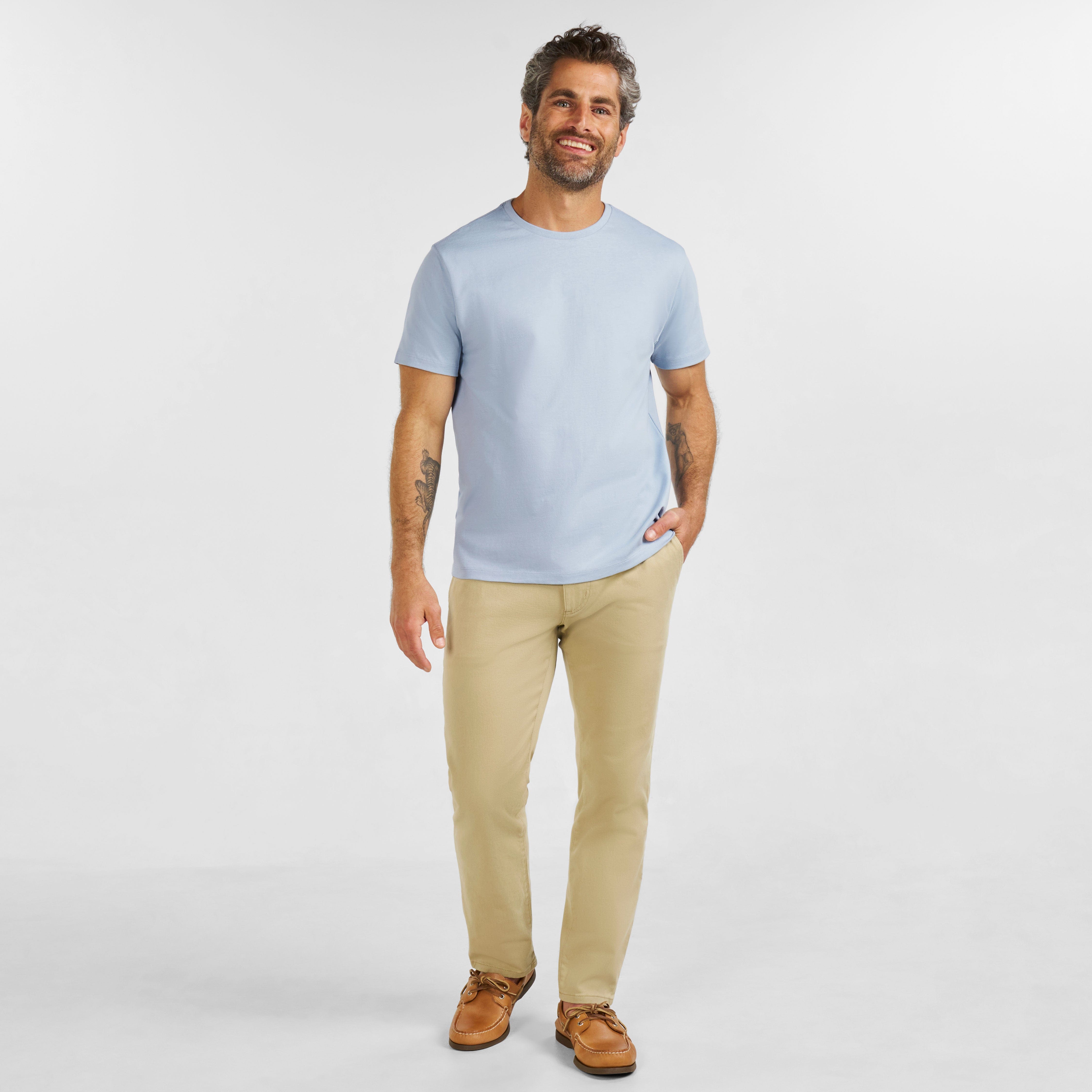 Mist Pima Cotton Crew Neck Tee