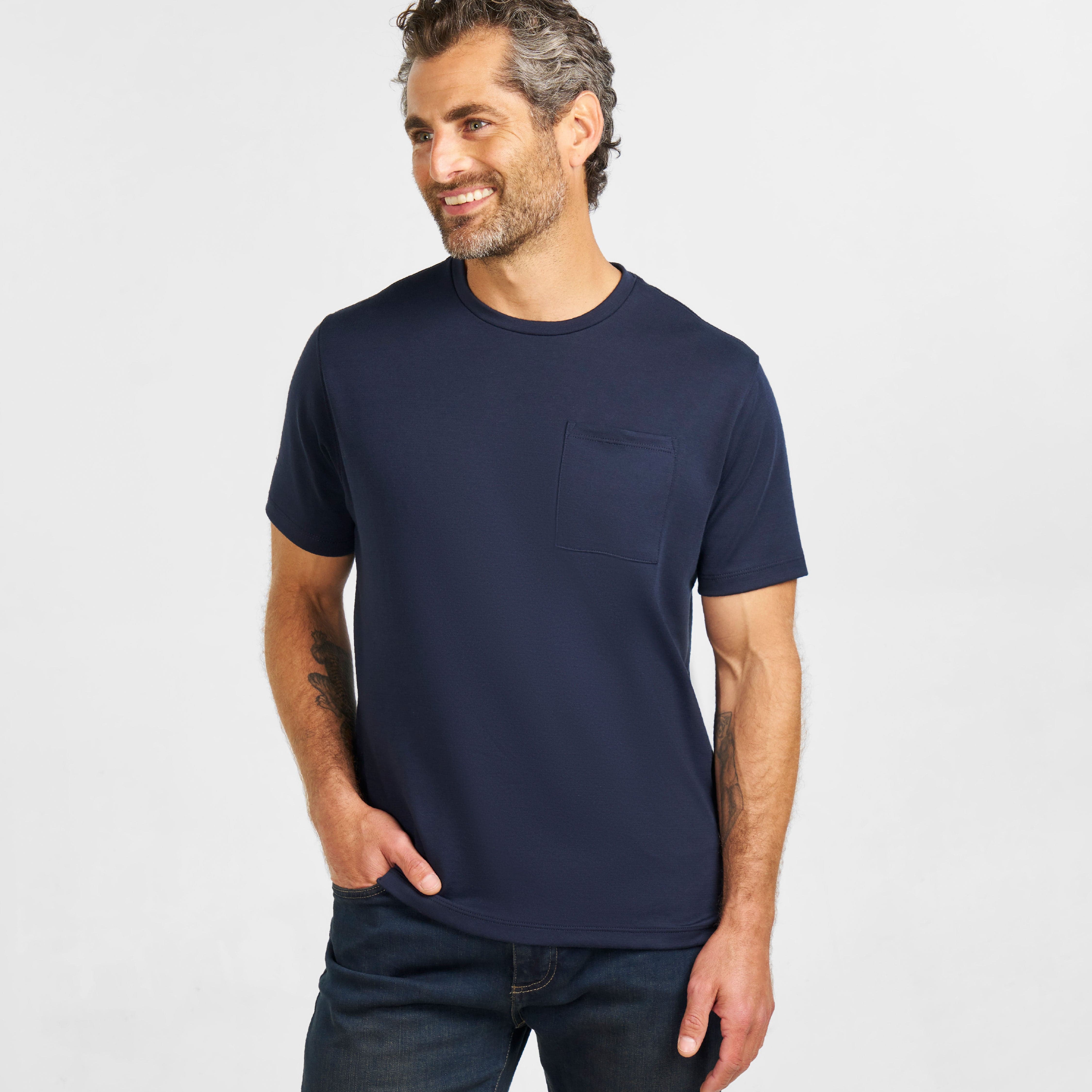 Navy Micro Pique Crew Neck Tee