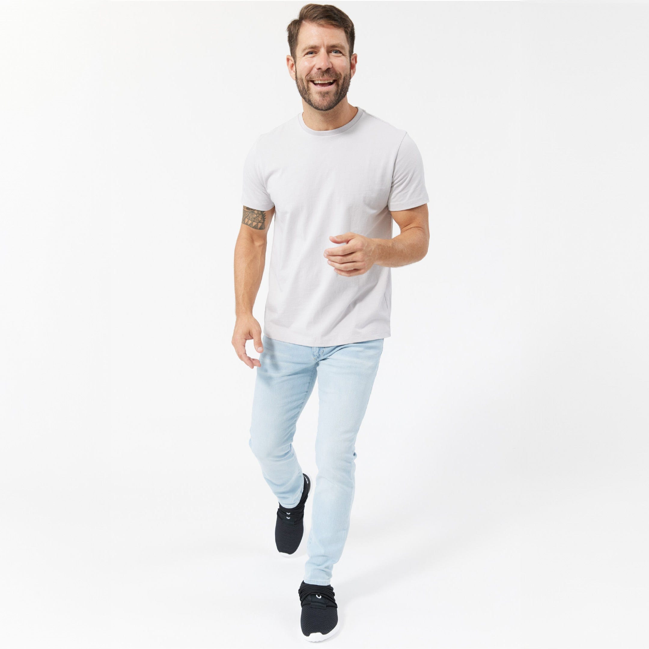 Space Grey Pima Cotton Crew Neck Tee