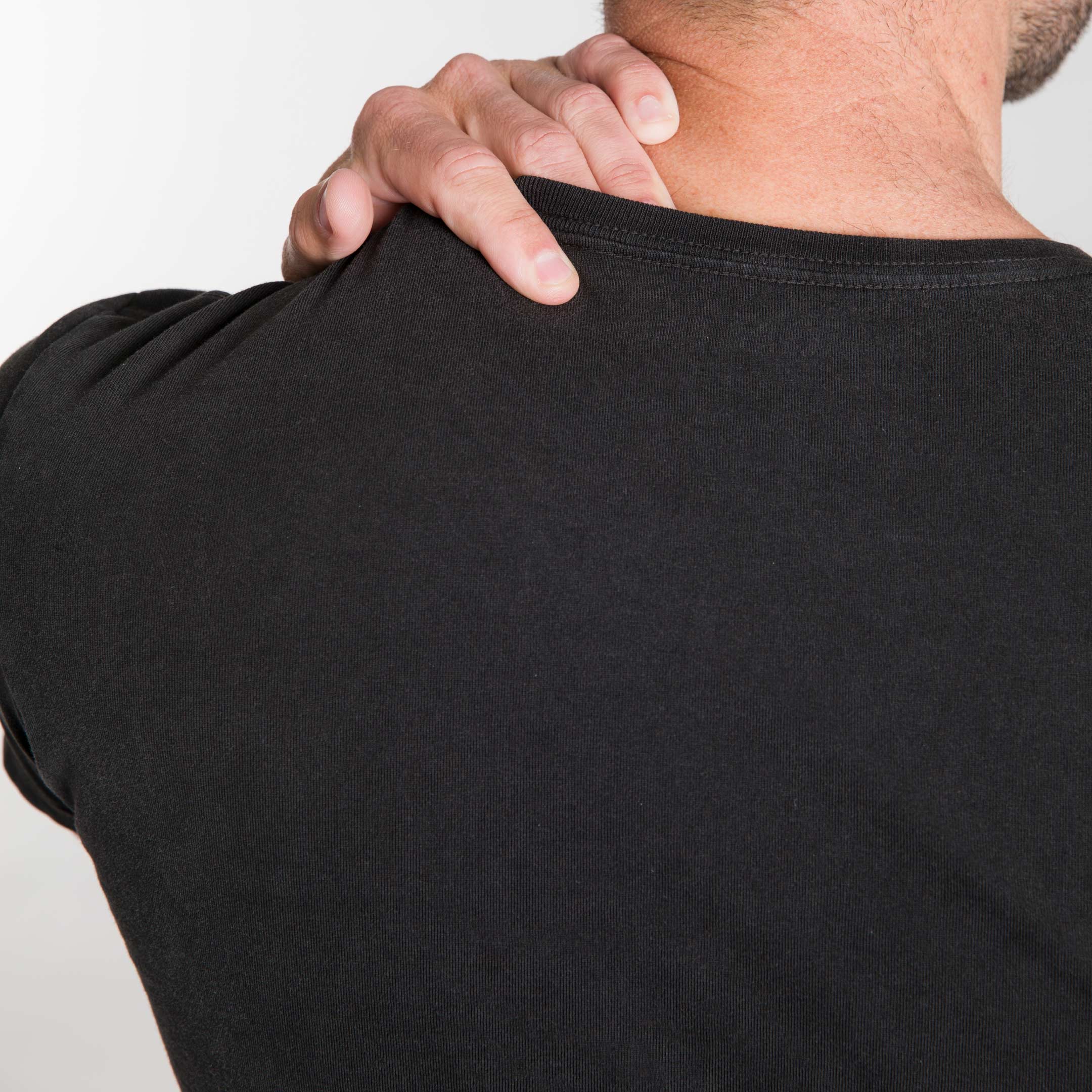 Washed Black Pima Cotton Crew Neck Tee