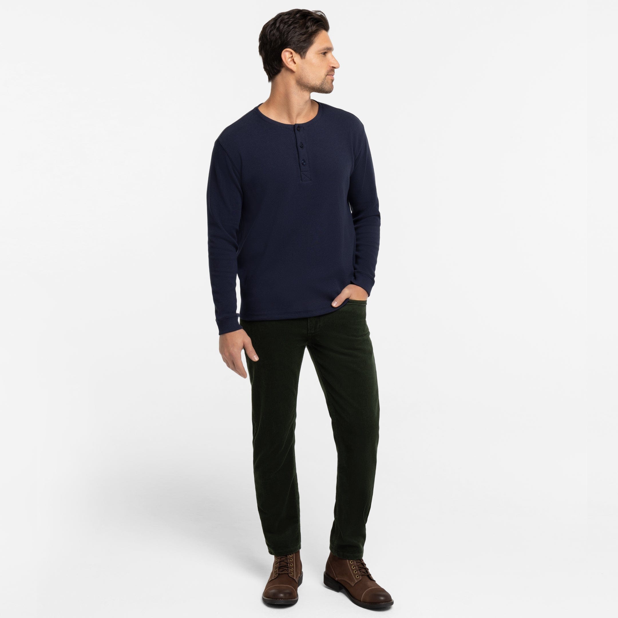 Green Stretch Corduroy Pant