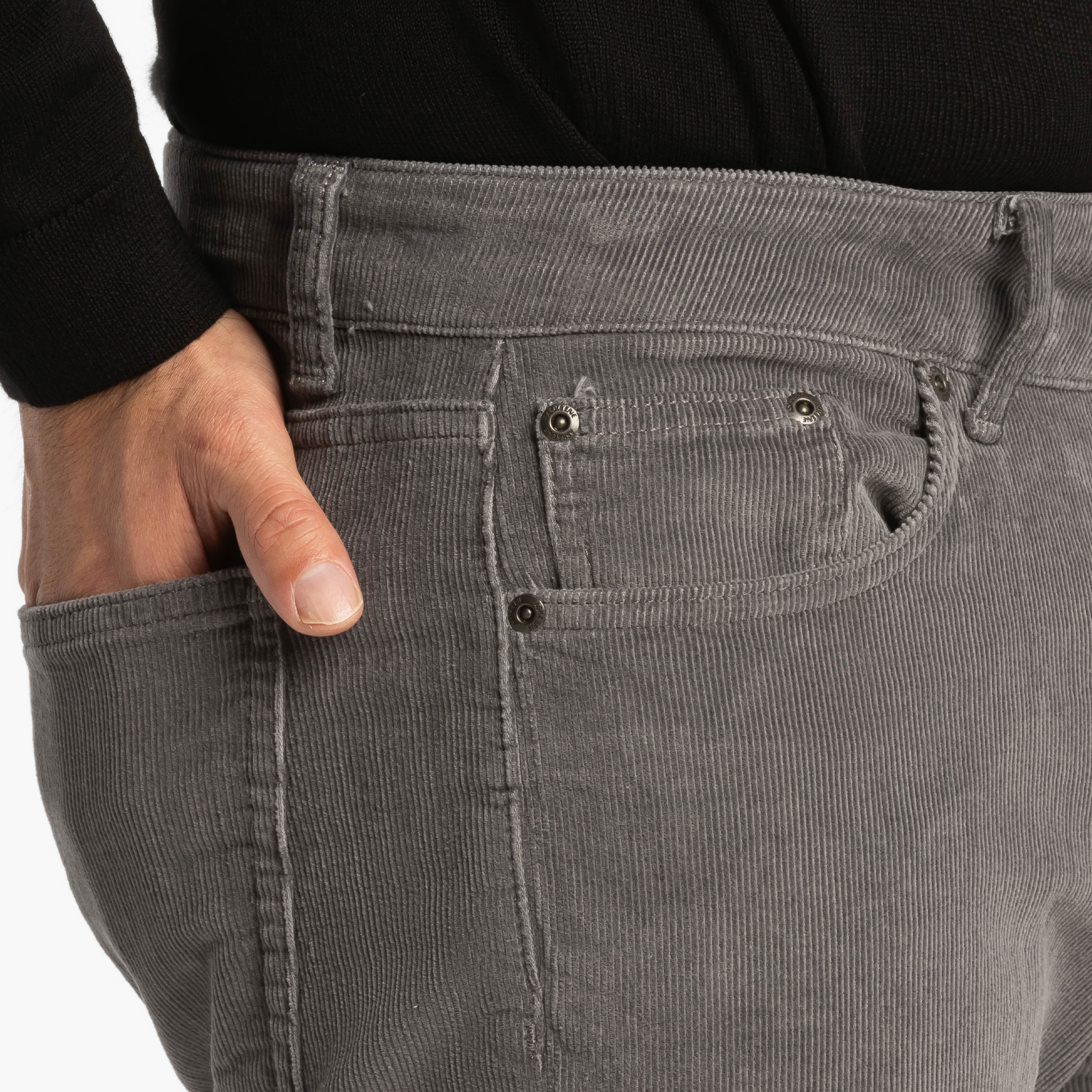 Grey Stretch Corduroy Pant