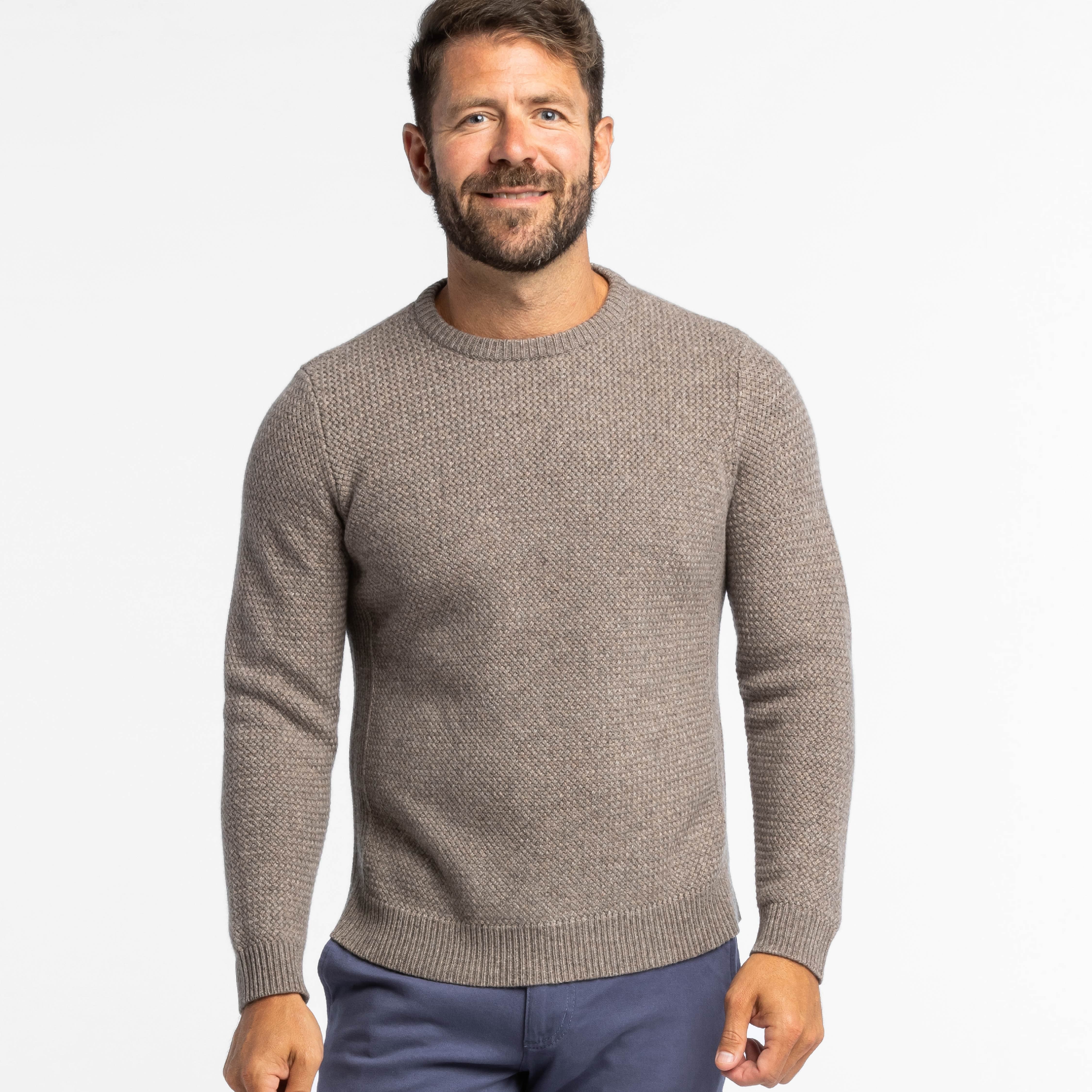 Indus Textured Cashmere Blend Crew Neck Sweater