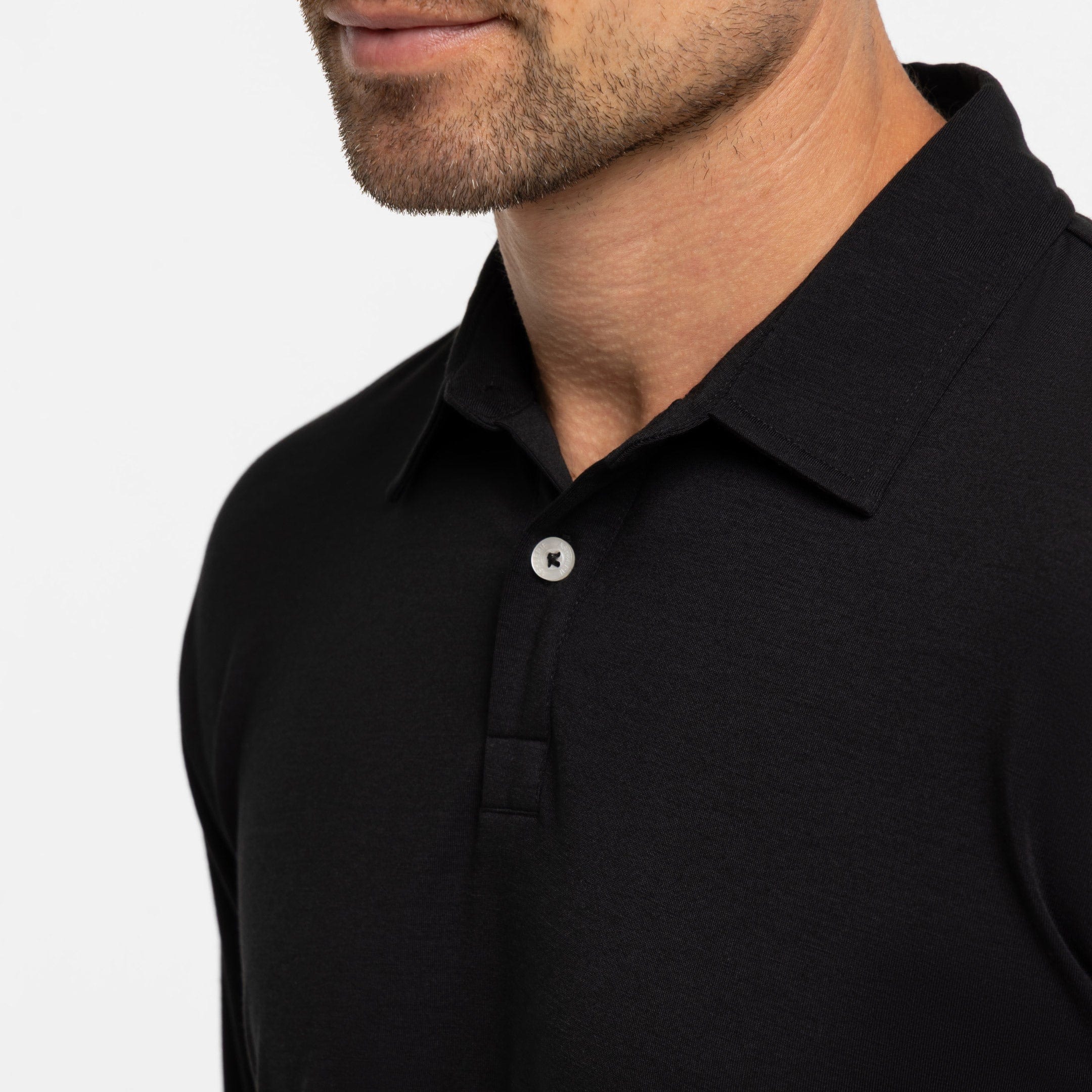 Black Long Sleeve Tech Polo