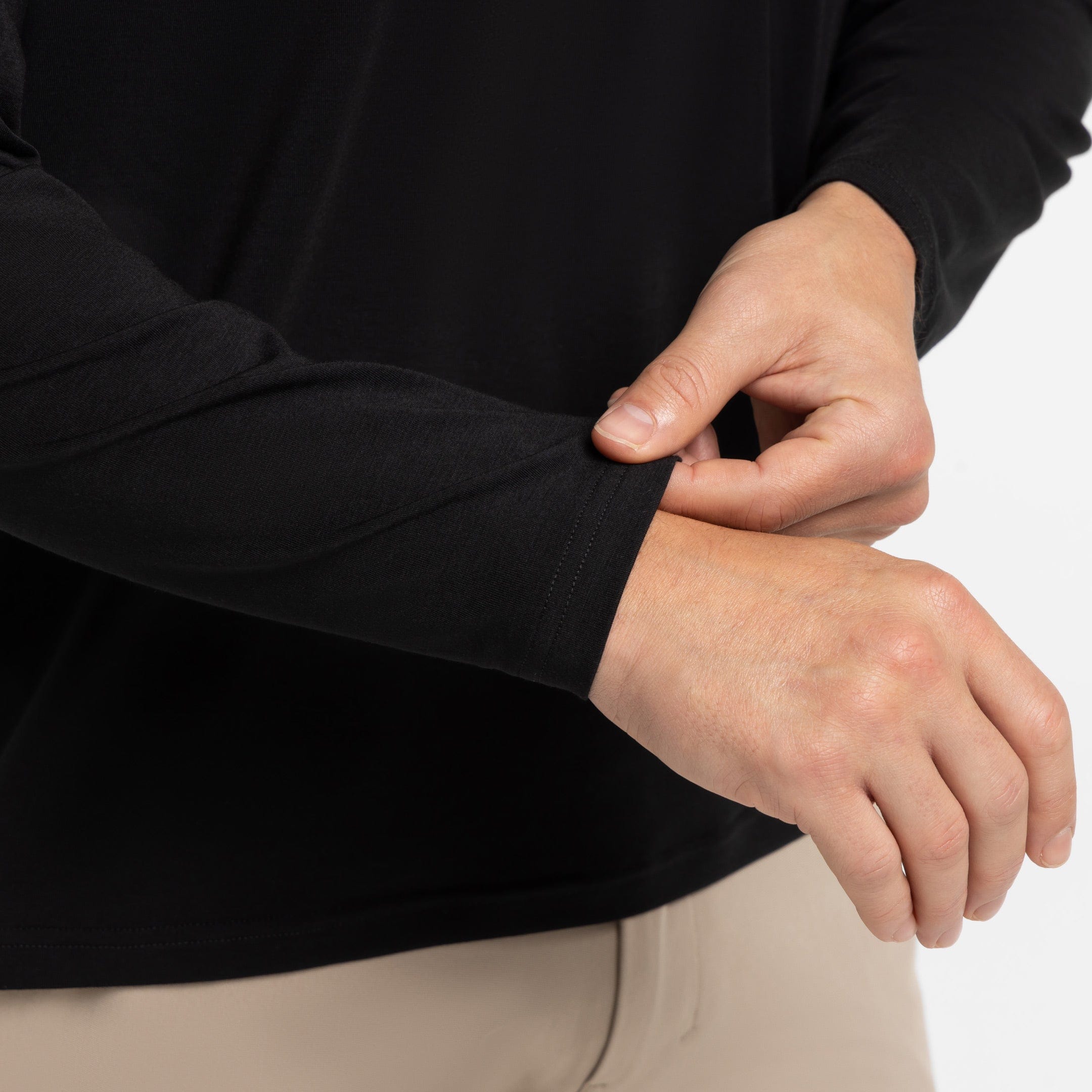 Black Long Sleeve Tech Polo