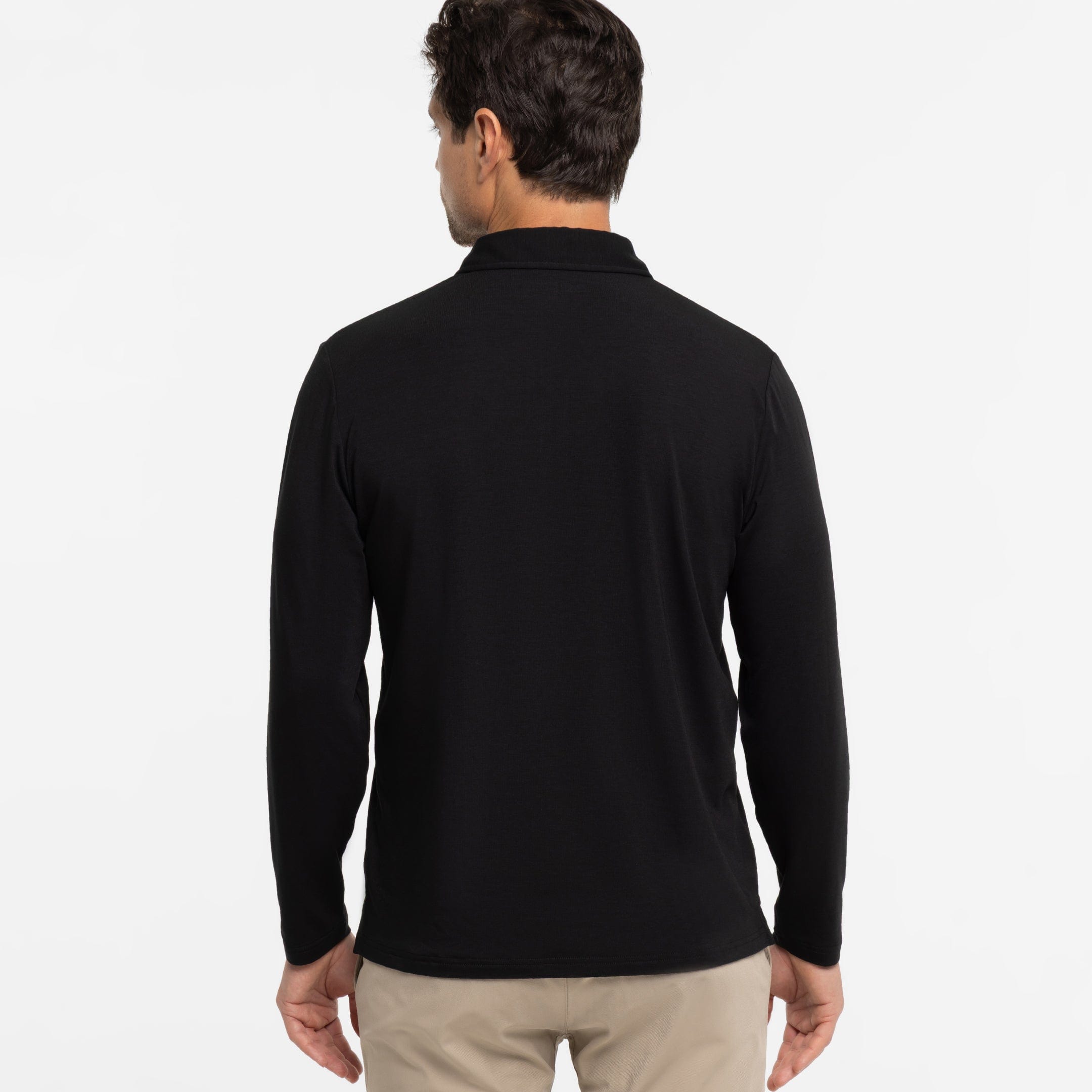 Black Long Sleeve Tech Polo