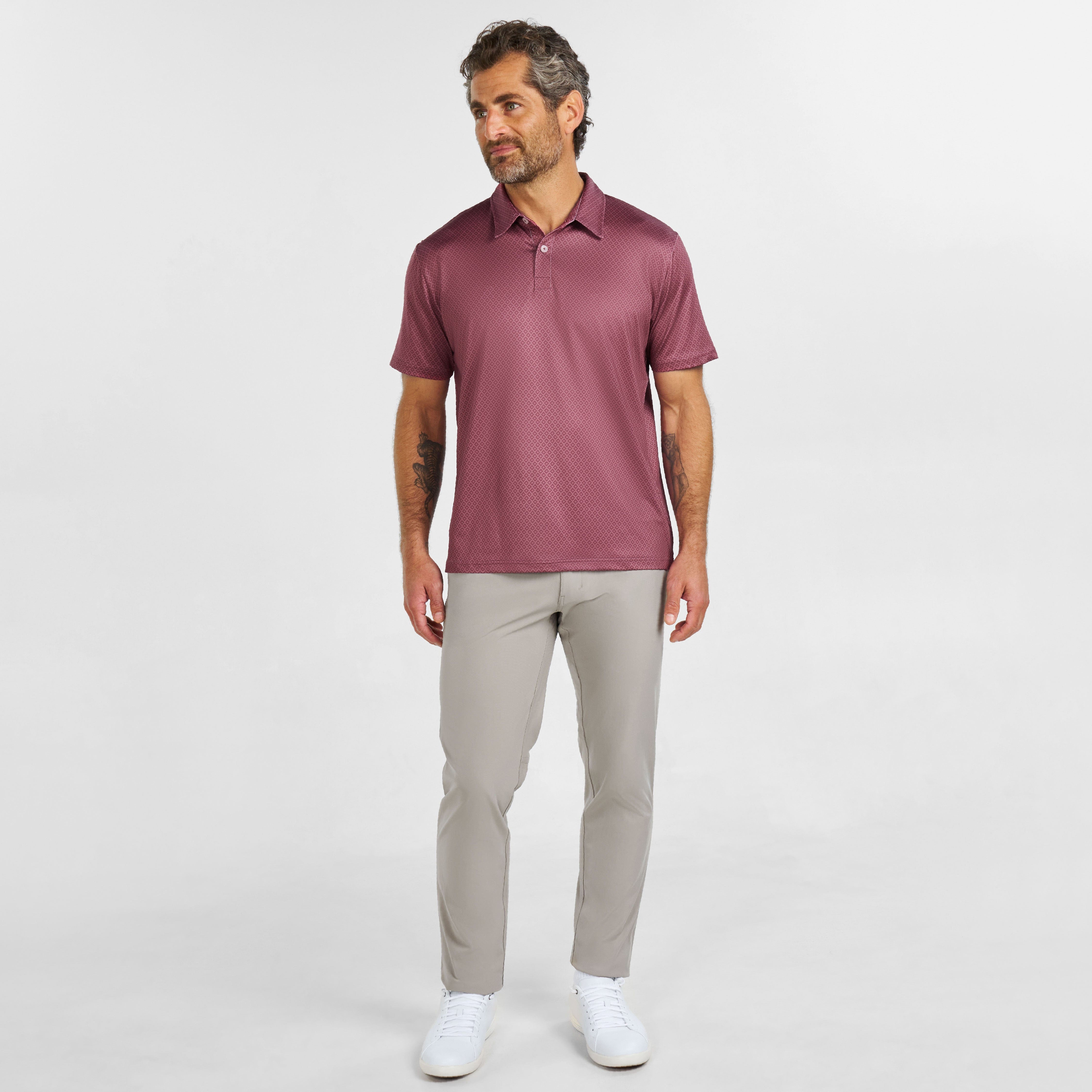 Burgundy Links Tech Polo