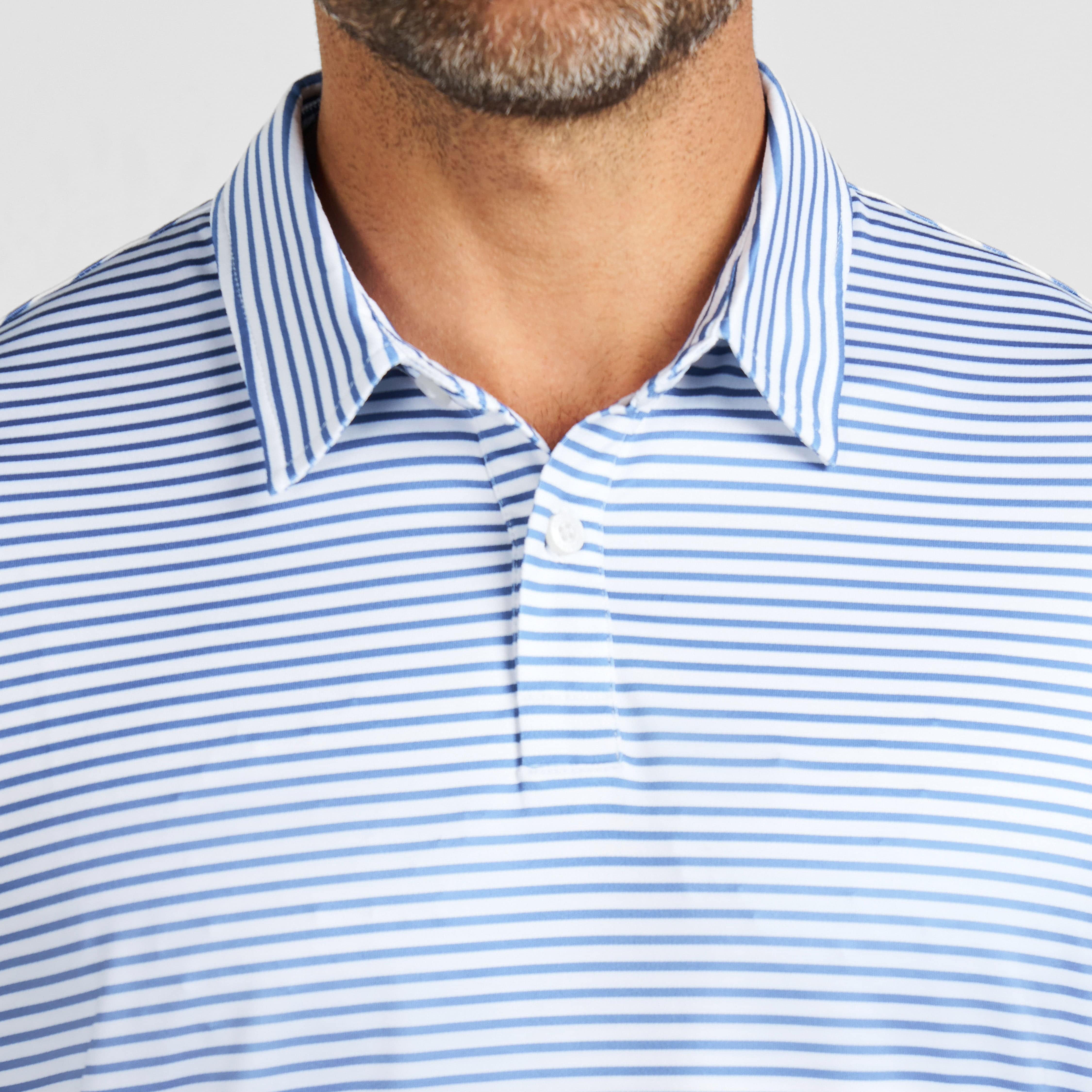 Coastal Stripes Tech Polo