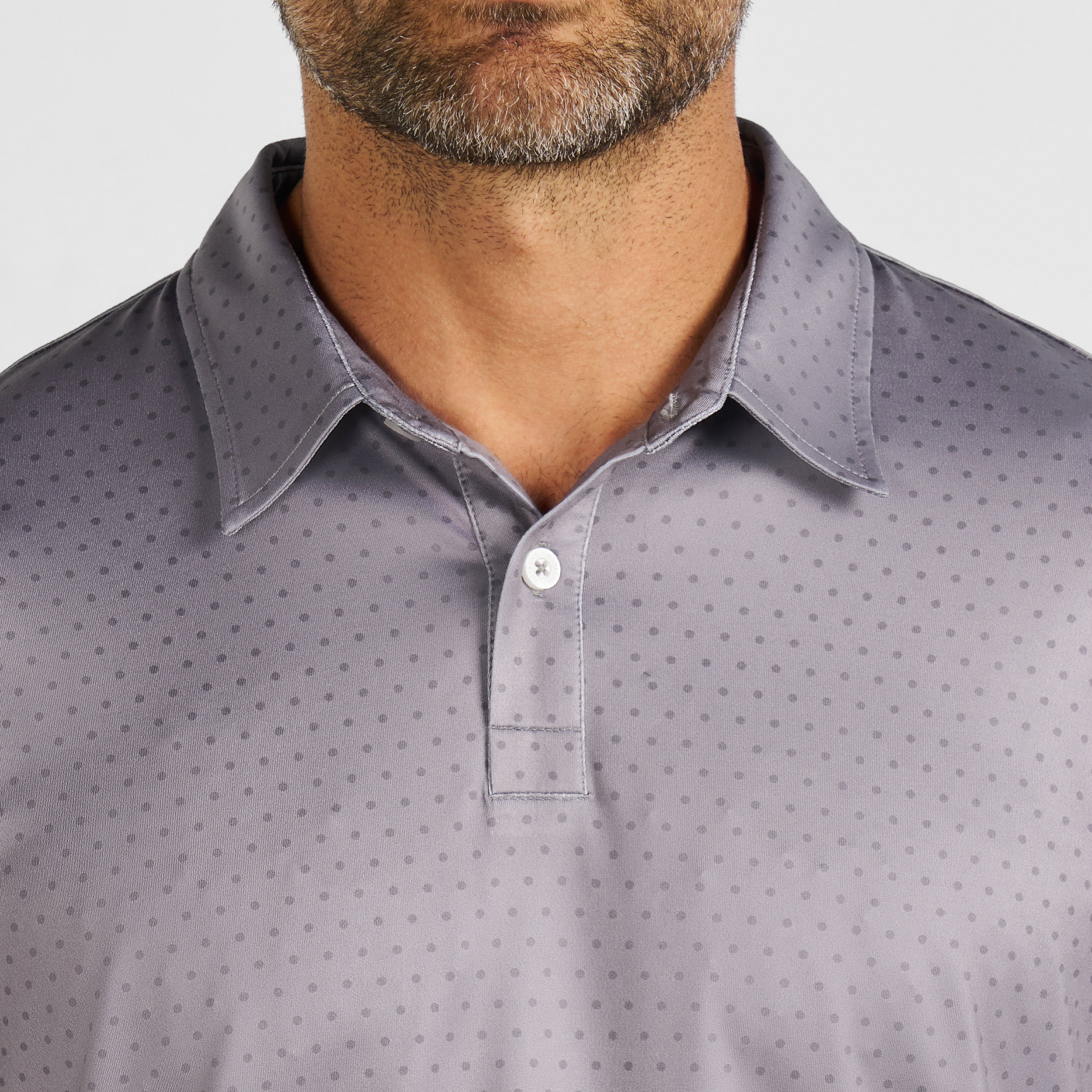 Grey Dots Tech Polo