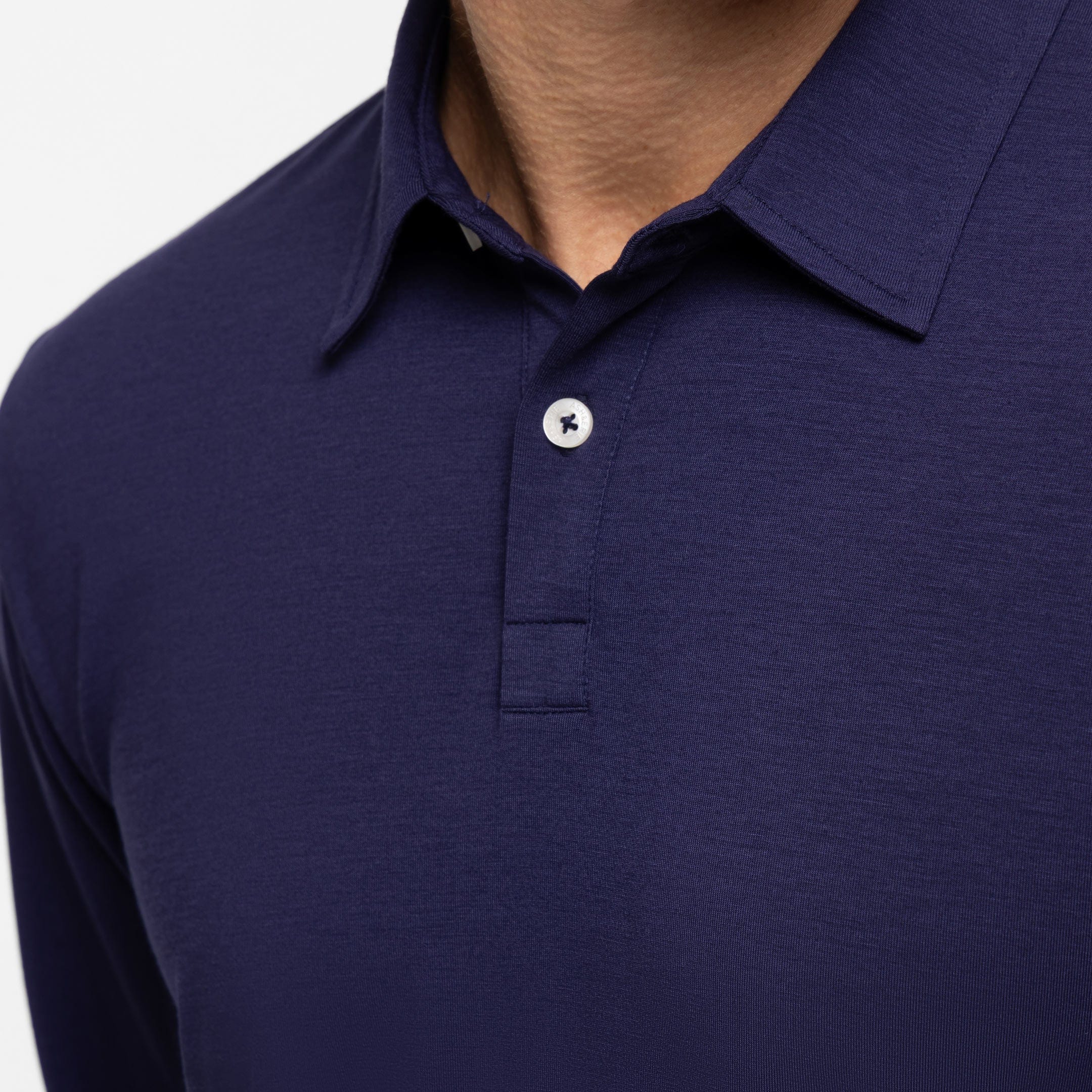 Navy Long Sleeve Tech Polo